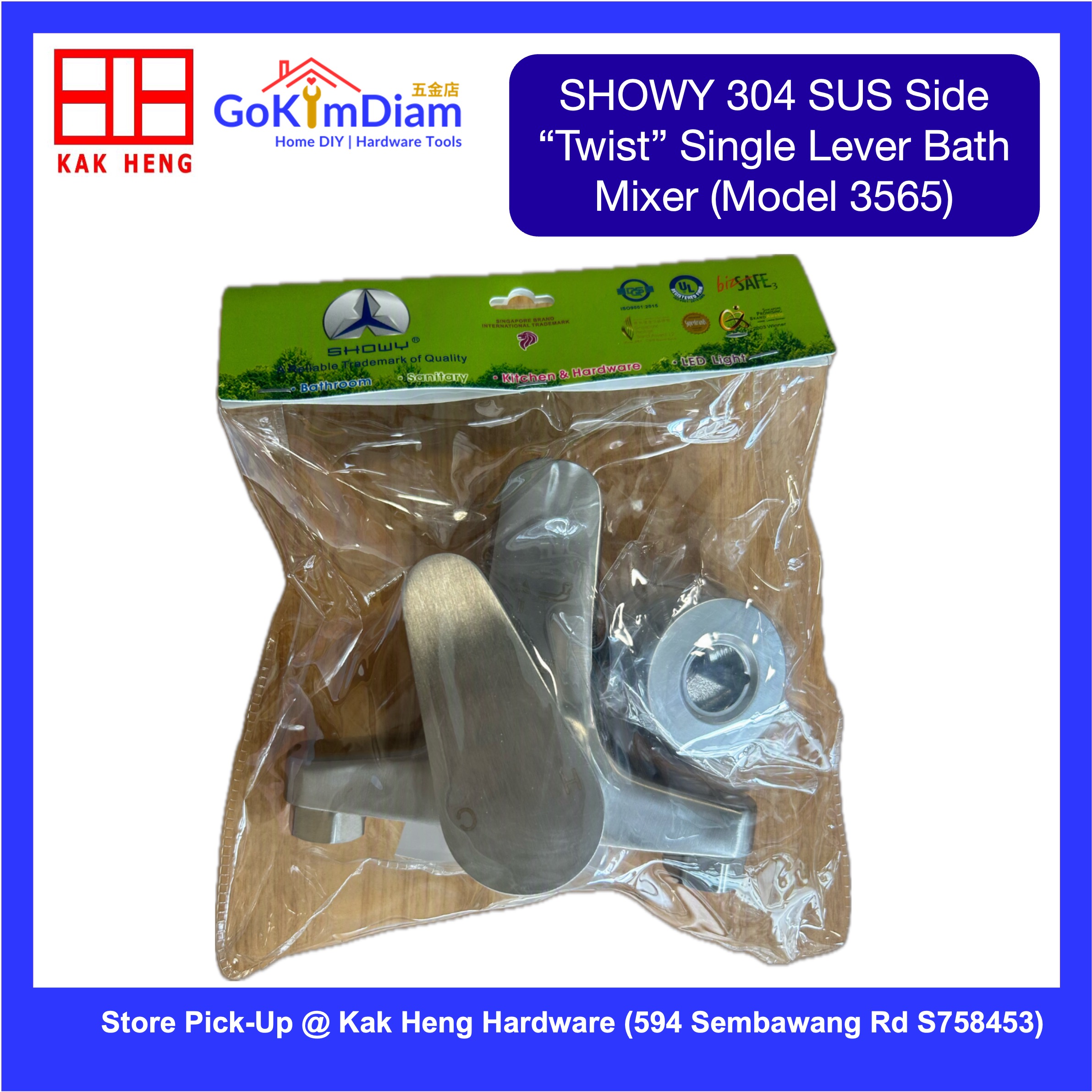 Showy 3565 Shower Mixer Tap in 304 Stainless Steel 