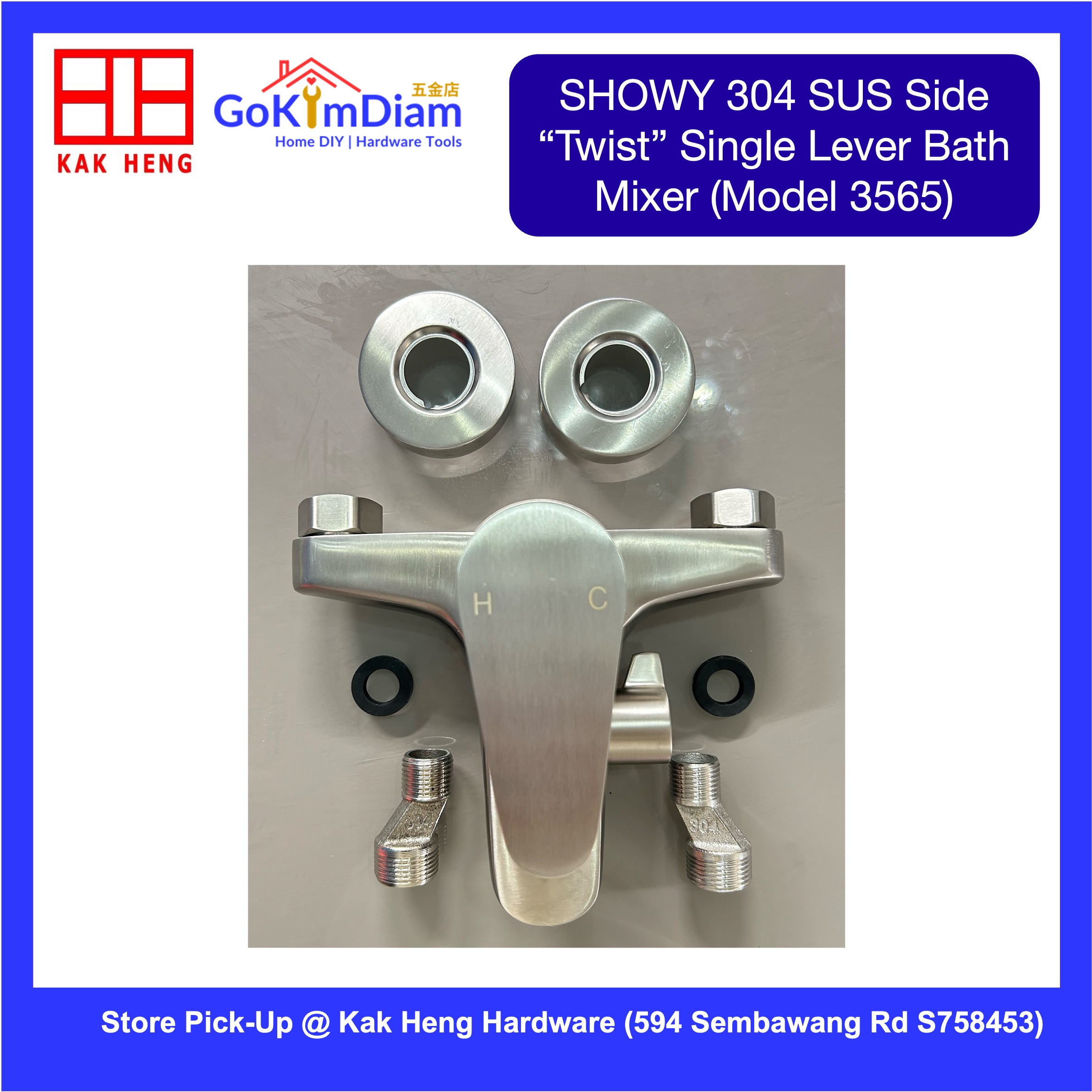 Showy 3565 Shower Mixer Tap in 304 Stainless Steel 