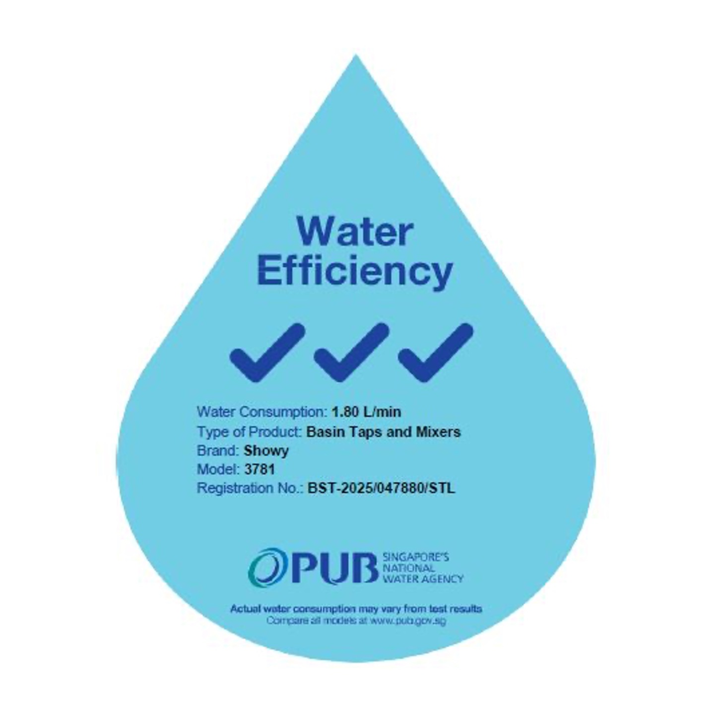 Showy 3780 Stainless Steel Basin Mixer with Vertical Swivel Spout (Chrome)