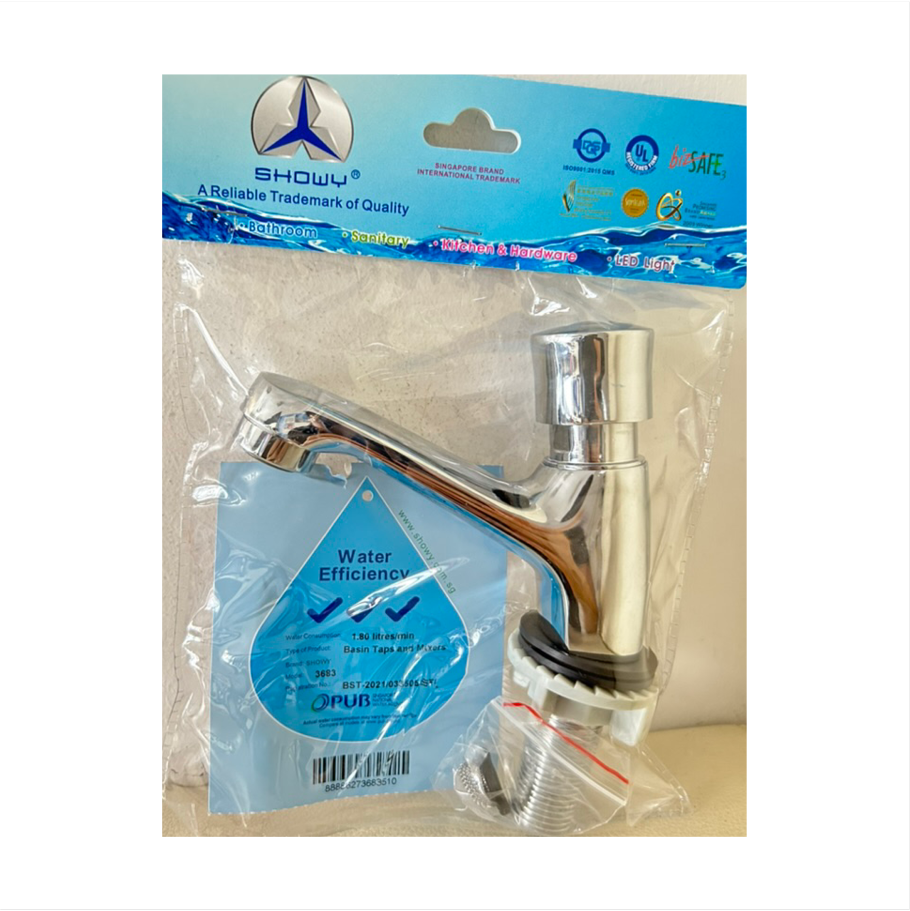 Showy Toilet Basin Tap (Push-Down Model: 3683)-GoKimDiam Hardware Shop Shop online for all your hardware needs at GoKimDiam Hardware Shop (by Kak Heng Hardware)! From wide range of hardware tools, premium paint supplies to essential tools for home DIY projects. Enjoy free islandwide delivery with min. $120 online order to Orchard, Tuas, Jurong, Punggol, Bedok, Sengkang, Hougang, Bukit Timah, Bukit Panjang, Bukit Batok etc. Shop with us today! Or, visit our Hardware Shop in Sembawang!