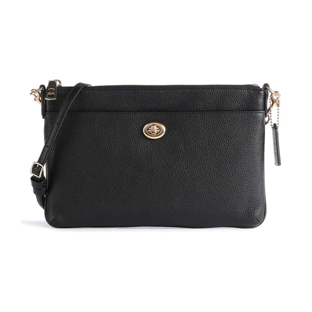 COACH Polished Pebble Polly Crossbody C3376GDBLK