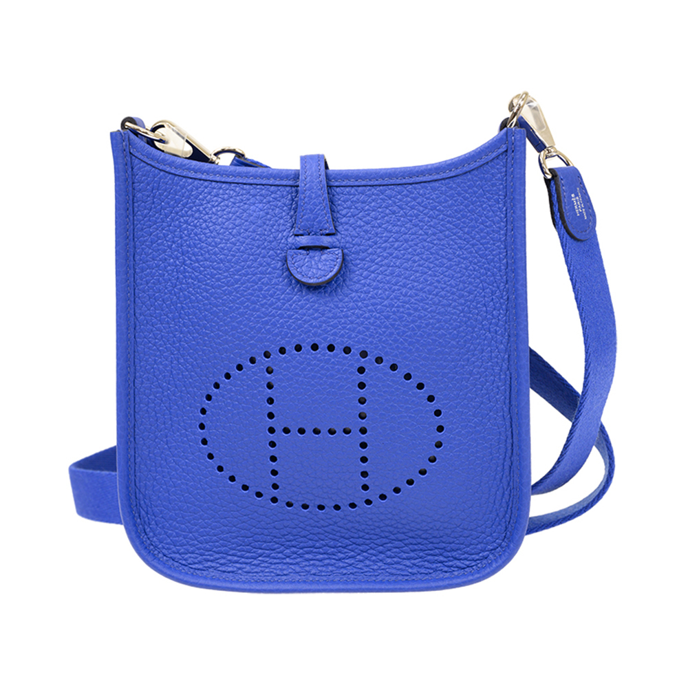 HERMES Mini Evelyn 16 Blue Zelliege