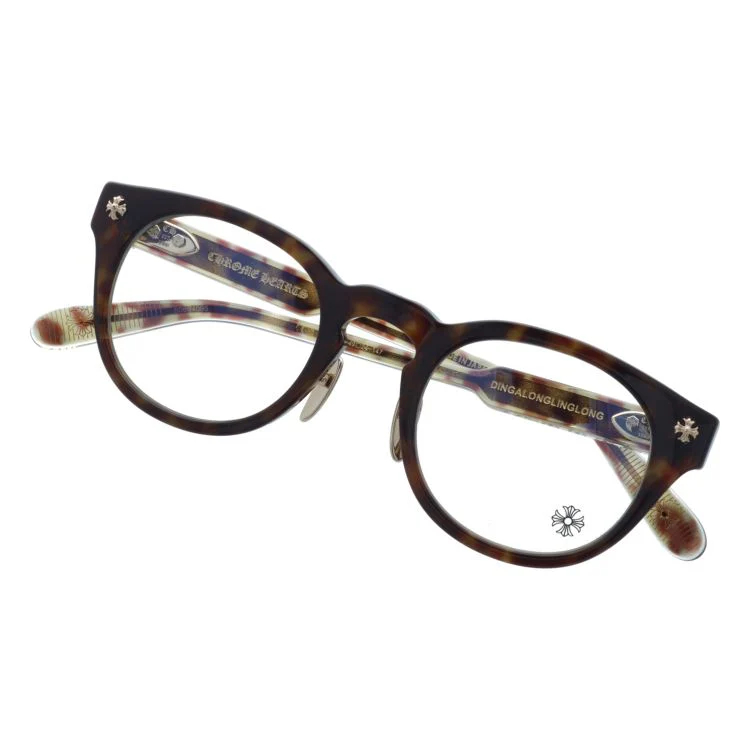 【Chrome Hearts】クロムハーツ メガネフレーム 伊達メガネ CHROME HEARTS DINGALONGLINGLONG DT 49サイズ CHプラス ボストン型 ユニセックス メンズ レディース