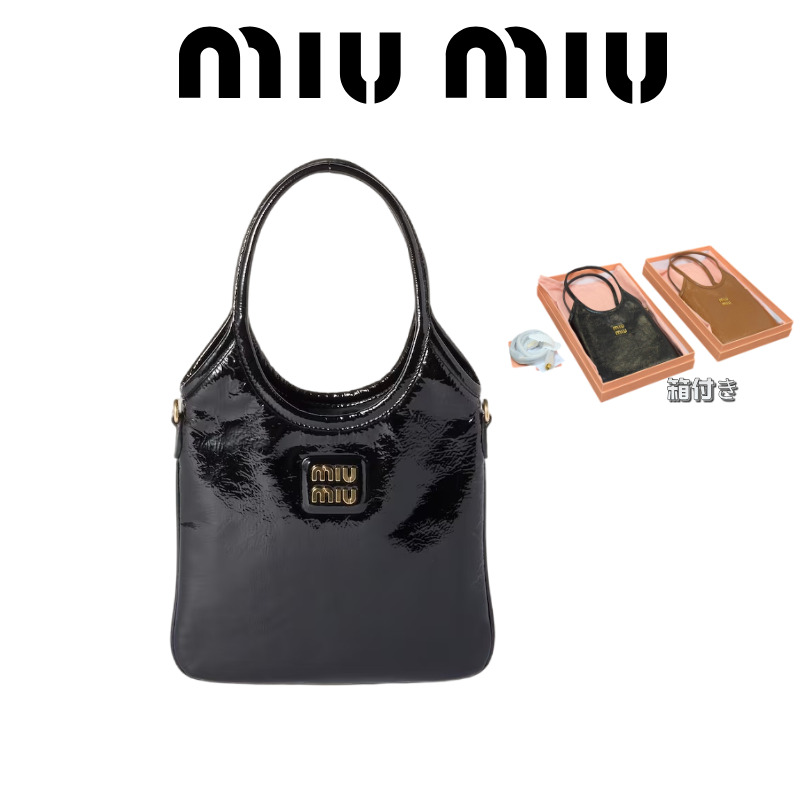MIUMIU IVY ナプラック パテントレザーバッグ
