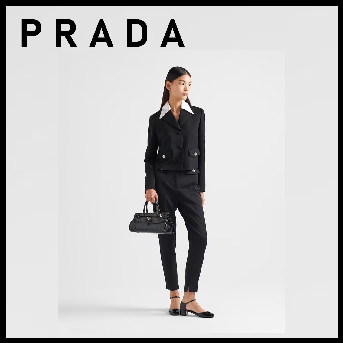 【PRADA】 ミディアム レザー ハンドバッグ