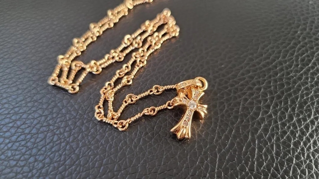 【国内発送/直営店】ネックレス クロムハーツ 22K　パヴェダイヤ＆20インチツイストチェーン