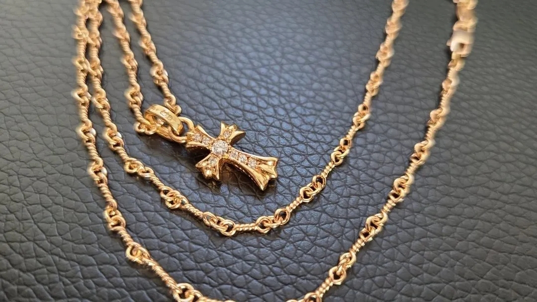 【国内発送/直営店】ネックレス クロムハーツ 22K　パヴェダイヤ＆20インチツイストチェーン