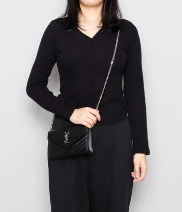 YVES SAINT LAURENT イヴ サン ローラン サンローランパリ モノグラムエンベロープ チェーンバック クラッチバッグ
