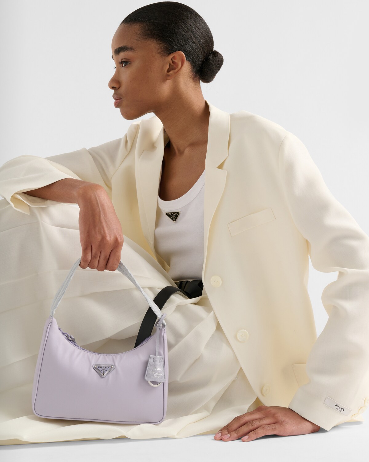 PRADA プラダ ショルダーバッグ ミニバッグ Re-Edition 2000 Re-Nylon 三角ロゴプレート ファブリック ブラック