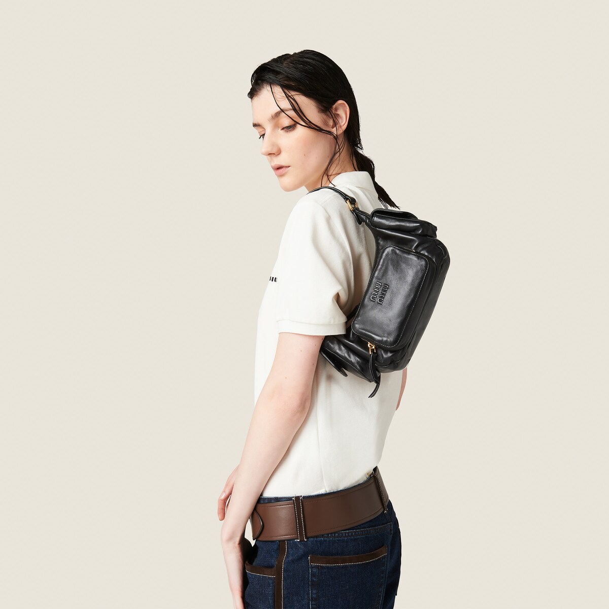 MIUMIU ナッパレザーポケットバッグ