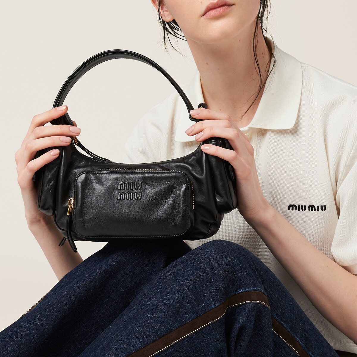 直営店｜25SS MiuMiu◆Beau レザーハンドバッグ 日本完売☆【MIUMIU】ボーレザーバッグ (MiuMiu/ハンドバッグ