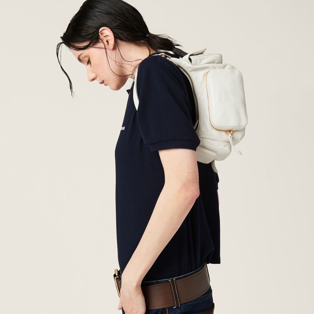 MIUMIU ナッパレザーポケットバッグ