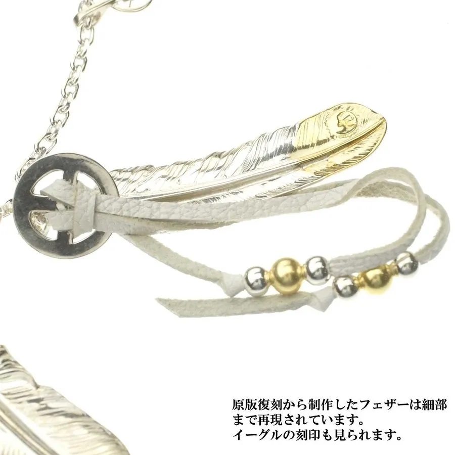 【国内発送/直営店】再再入荷！メンズ ネックレス ペンダント ゴローズタイプ 復刻 レプリカ 木村拓哉神さんセットモチーフシルバーフェザーネックレス 特大先金フェザー