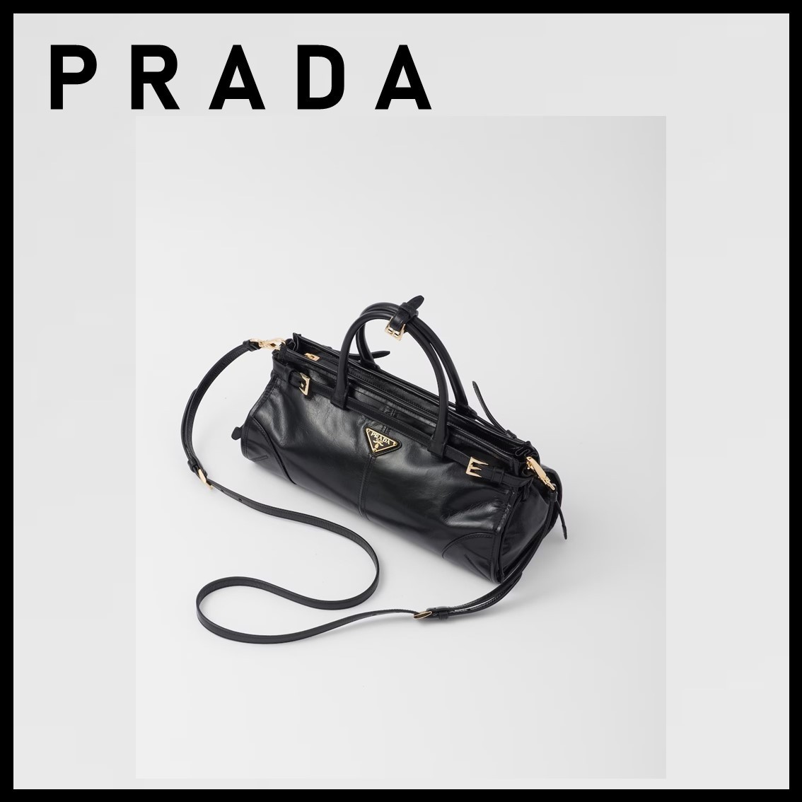 【PRADA】 ミディアム レザー ハンドバッグ