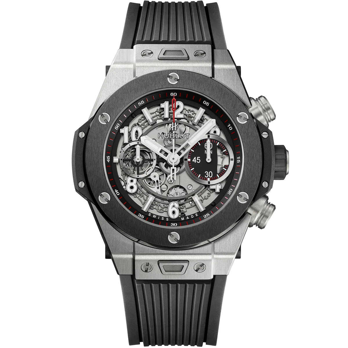  HUBLOT ウブロ ビッグ・バン ウニコ チタニウム クロノグラフ メンズ 411.NM.1170.RX