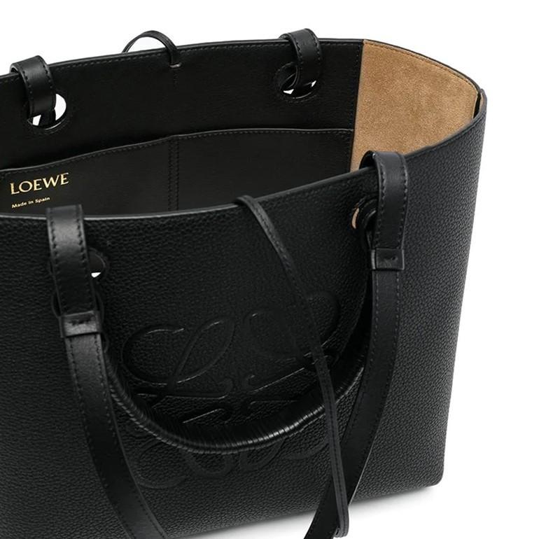 LOEWE ロエベ アナグラム トートバッグ スモール グレインカーフ ダブルハンドル 肩掛けトート ブラック