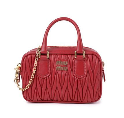 ◇【Miu Miu】レザー トップハンドルスモールバッグ