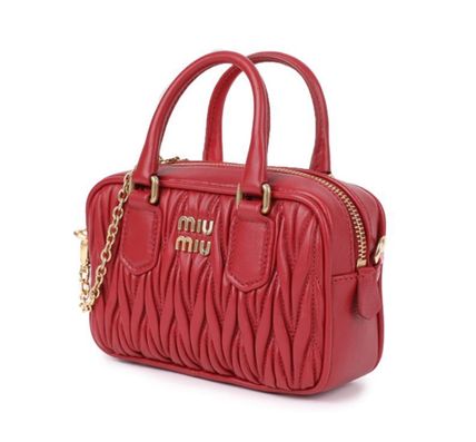 ◇【Miu Miu】レザー トップハンドルスモールバッグ