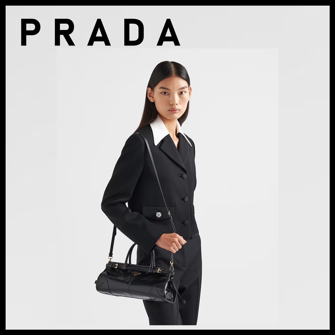 【PRADA】 ミディアム レザー ハンドバッグ