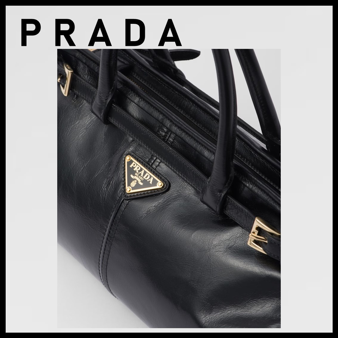 【PRADA】 ミディアム レザー ハンドバッグ