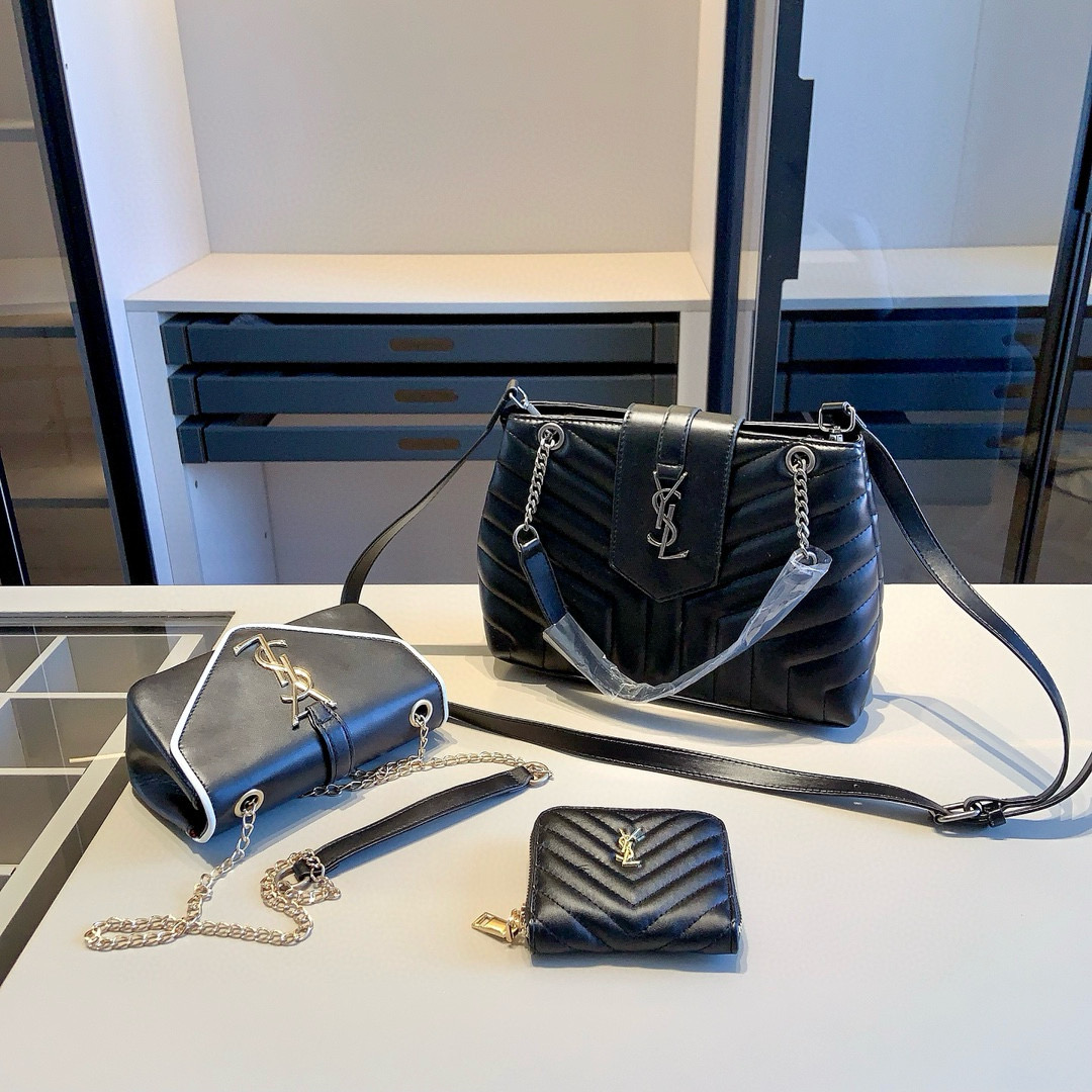 YSL イヴサンローラン ギフトセット 3点 セット　LOULOU トートバッグ＋ショルダーバッグ＋財布