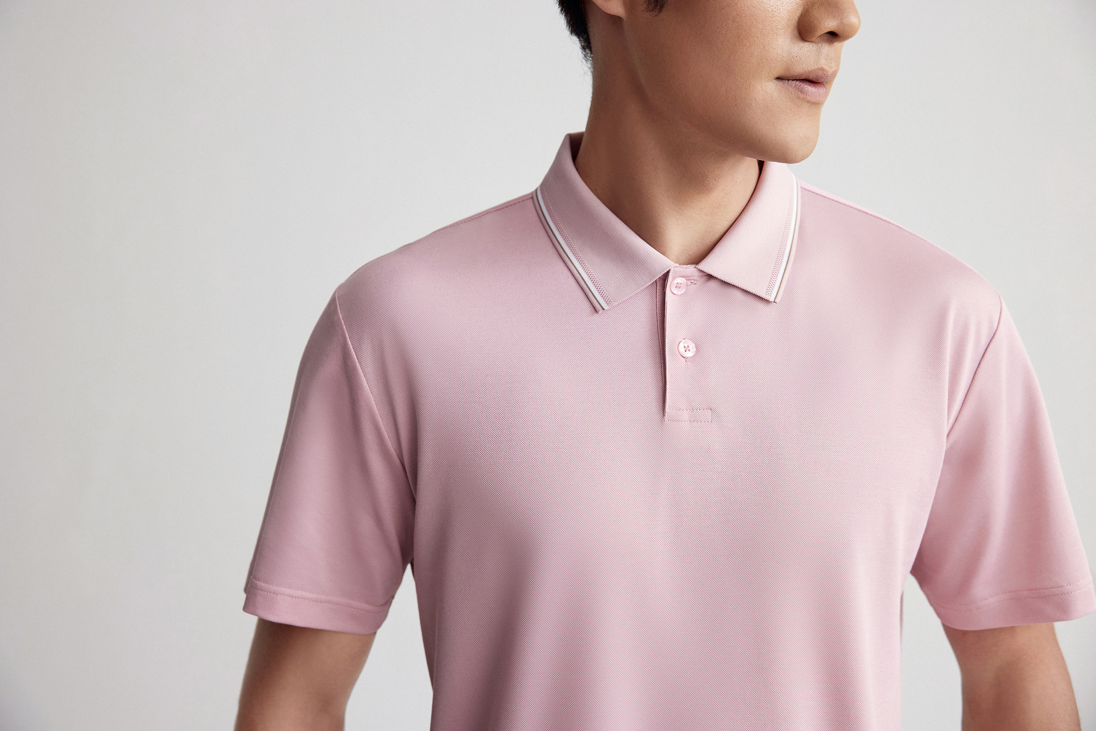 Goldlion Trim Fit Short-Sleeved Mercerized Cotton Polo (Pink)