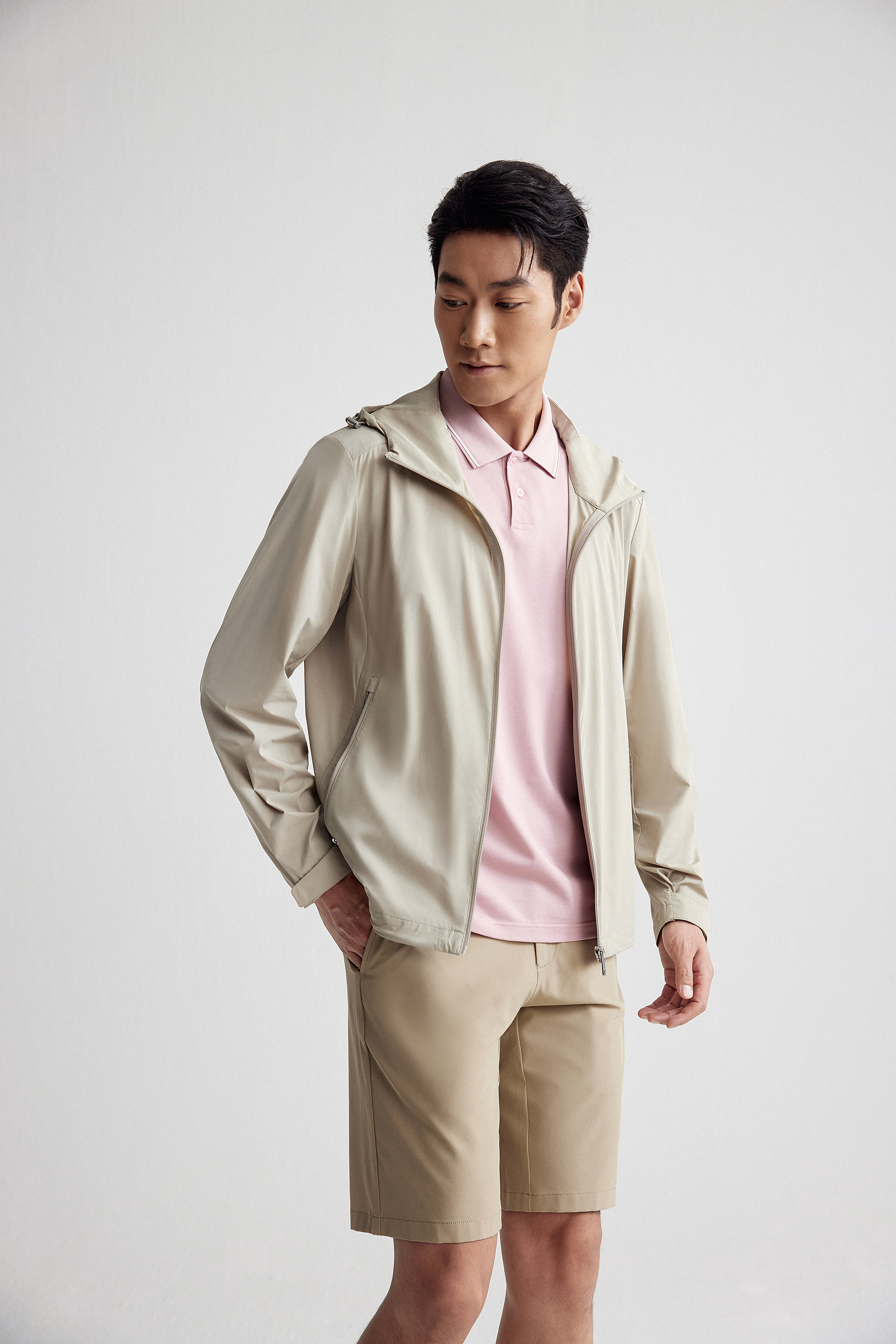 Goldlion Trim Fit Short-Sleeved Mercerized Cotton Polo (Pink)