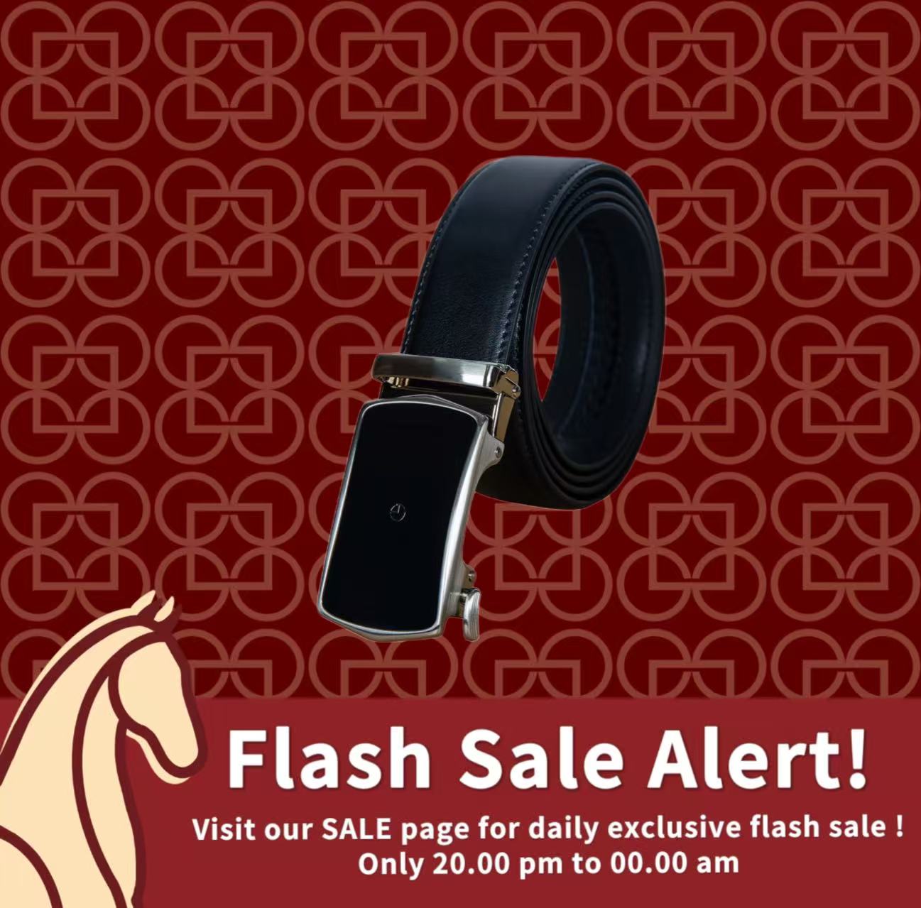 [Online Exclusive] Goldlion Genuine Leather Auto Lock Buckle Belt (Black)