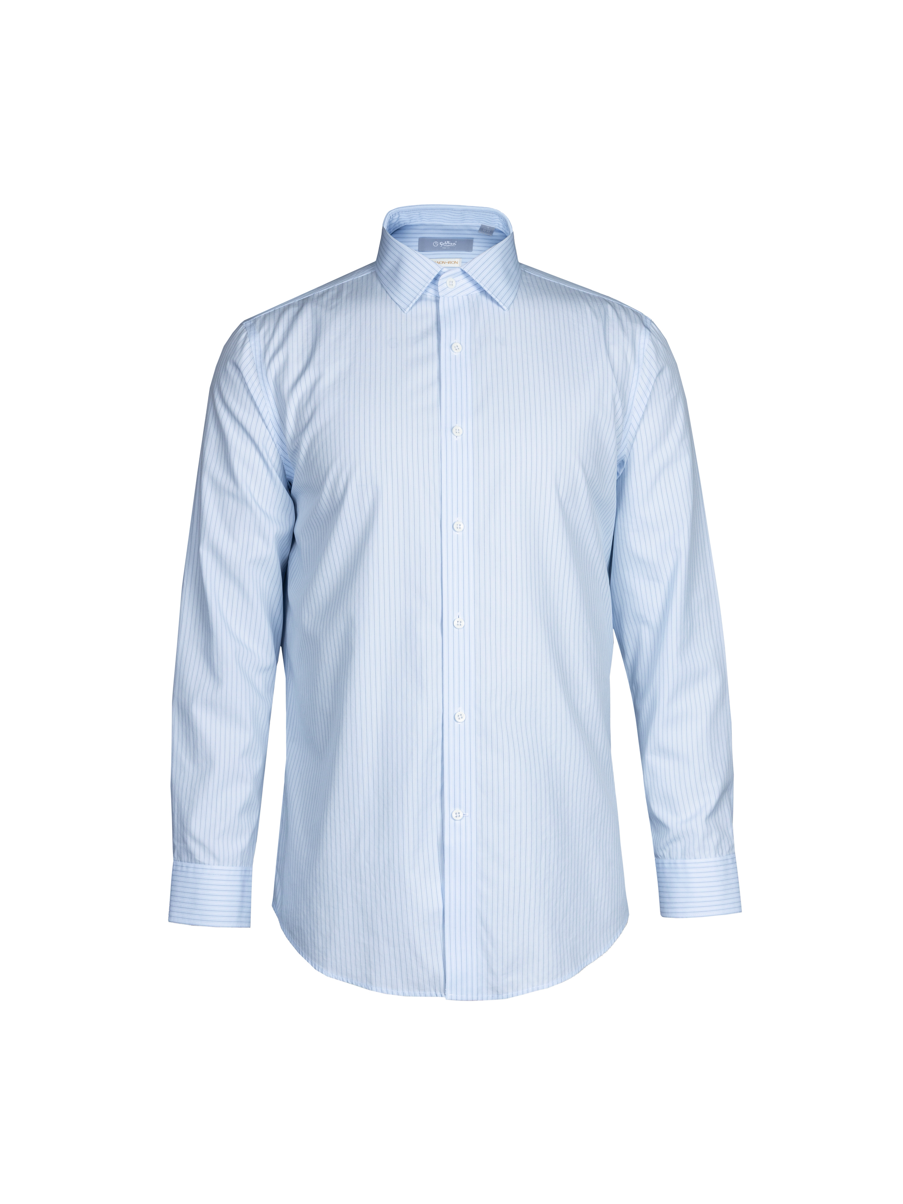 Goldlion Business Regular Fit 3D Silk+ Wrinkle Free Long-Sleeved Shirt (Blue Stripe)