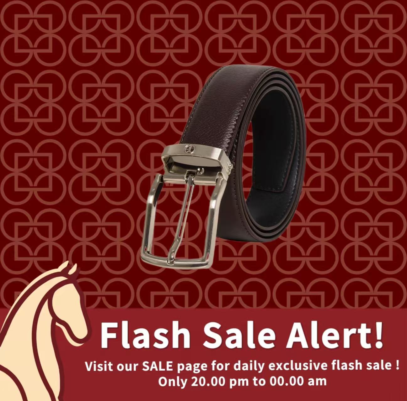 [Online Exclusive] Goldlion Genuine Leather Pin Belt (Brown)