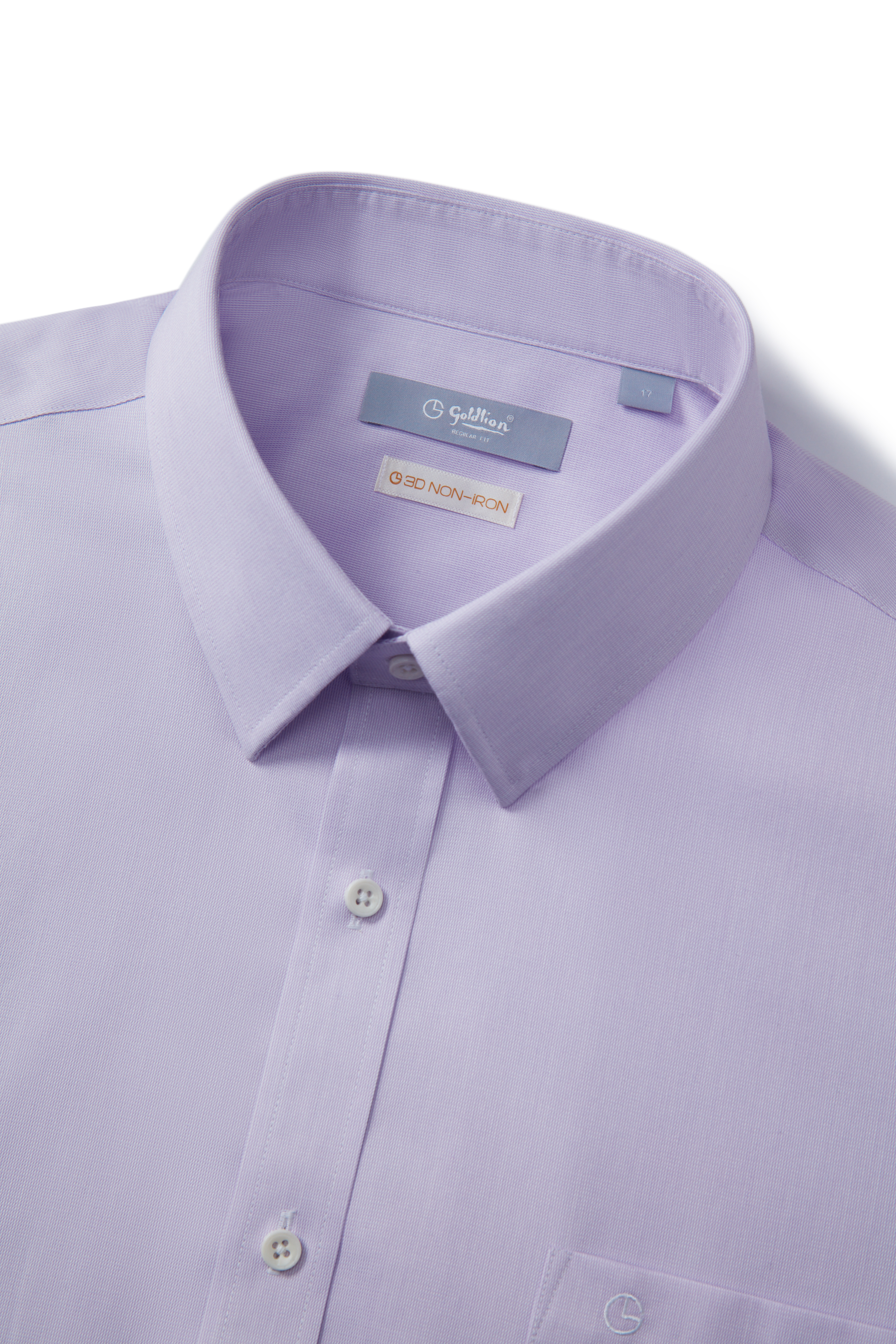 Goldlion Business Regular Fit 3D Wrinkle Free Short-Sleeved Shirt (Purple)
