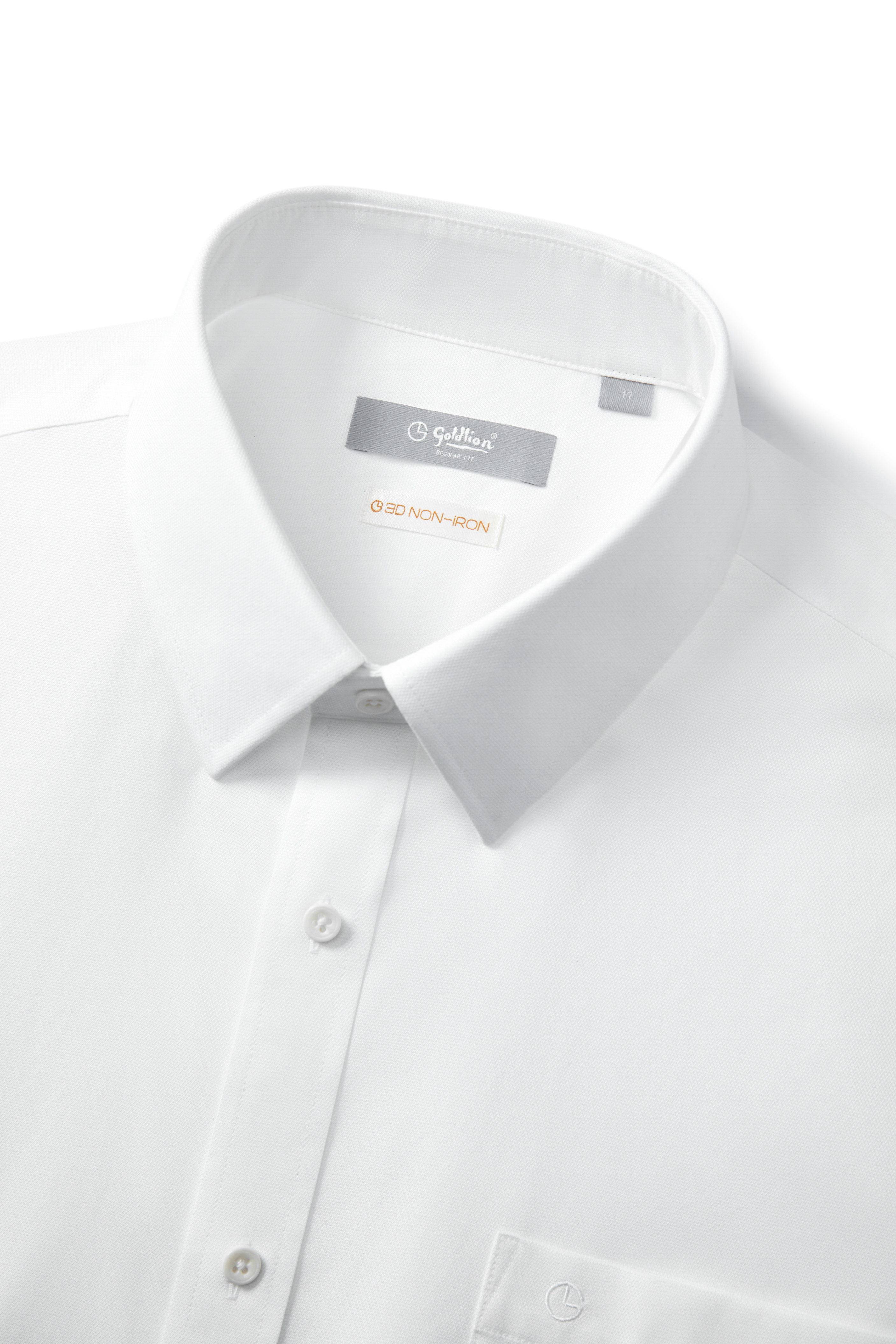 Goldlion Business Regular Fit 3D Wrinkle Free Short-Sleeved Shirt (White)