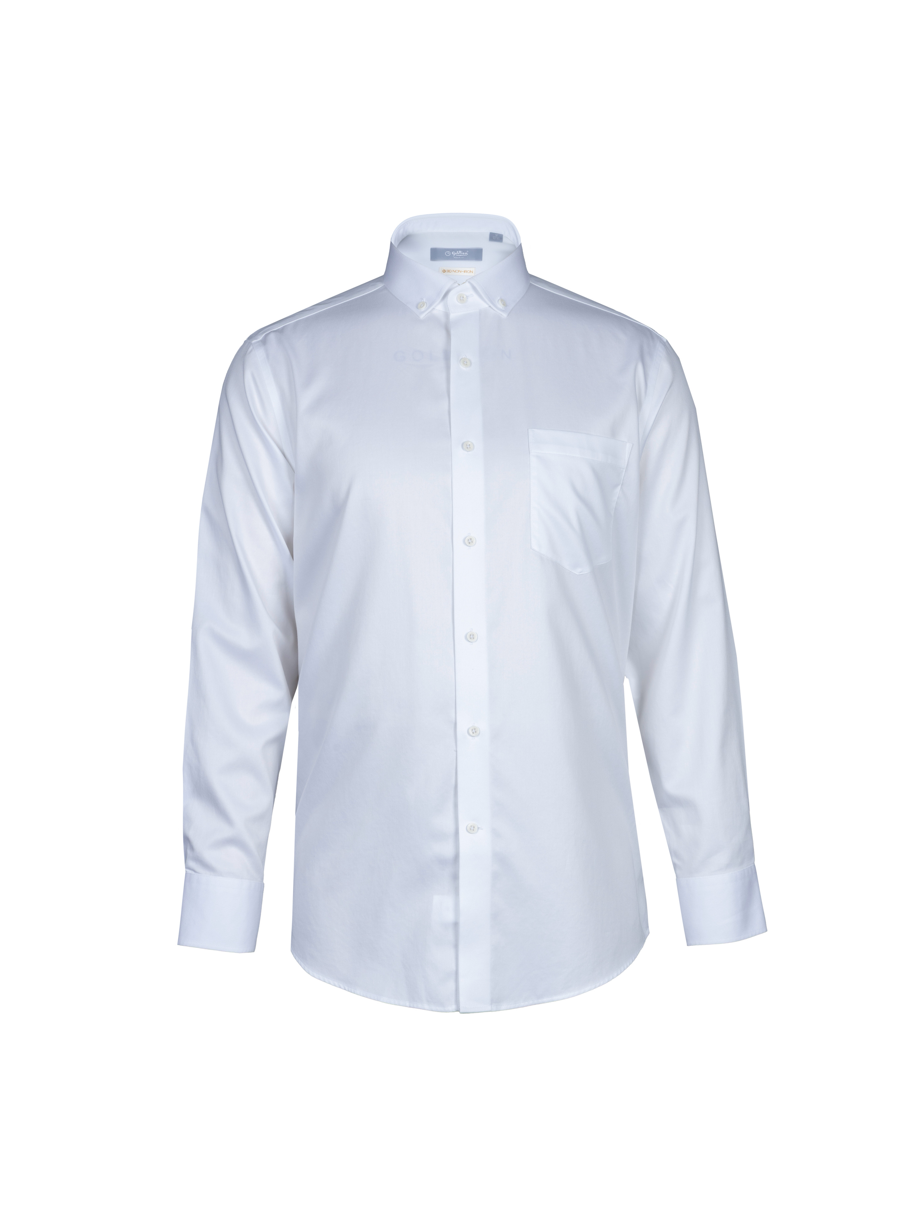 Goldlion Business Regular Fit 3D Wrinkle Free Long-Sleeved Shirt (White)