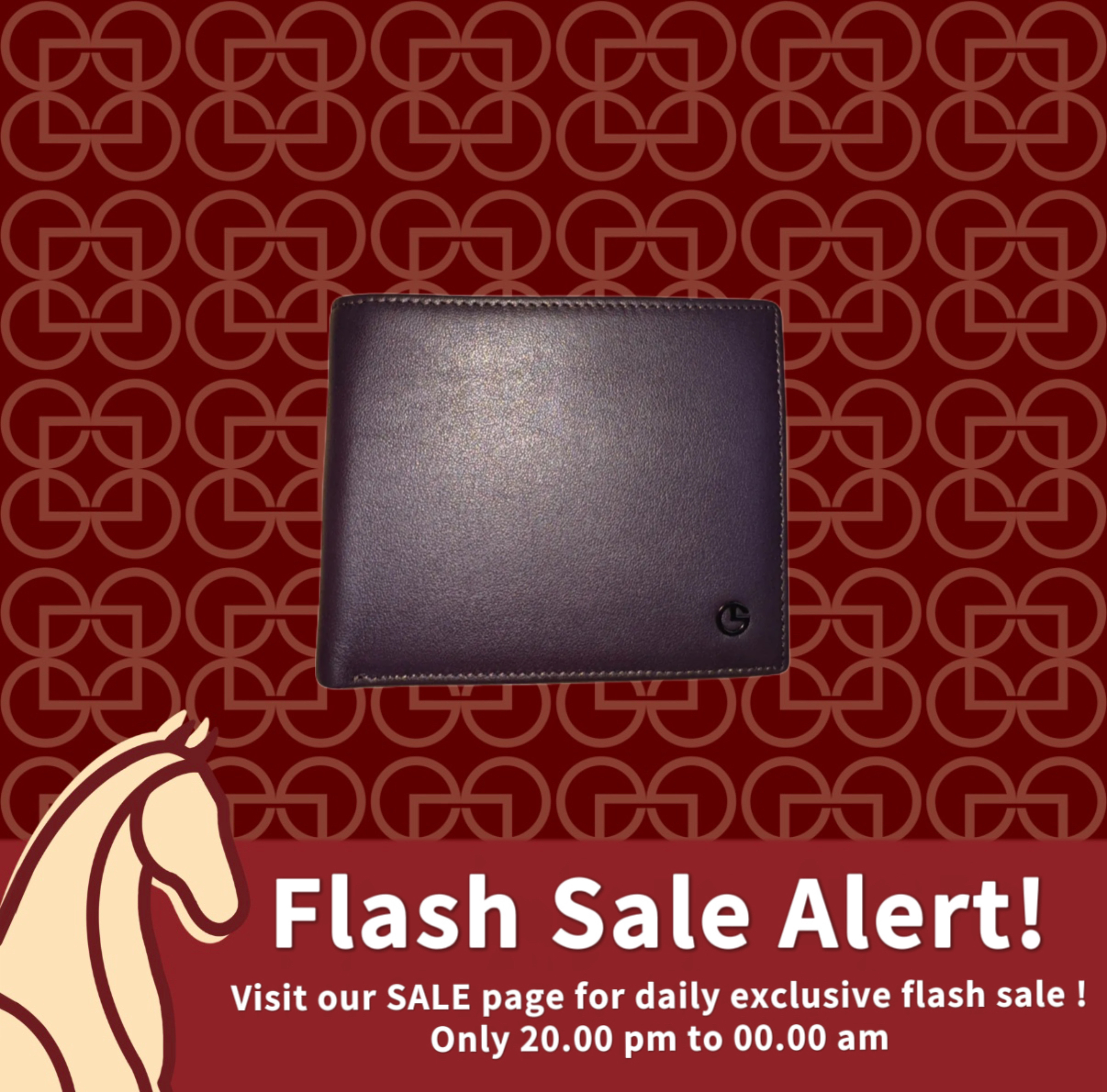 Goldlion Genuine Leather Wallet (13 Cards Slot, 2 Window Compartment, Center Flap)