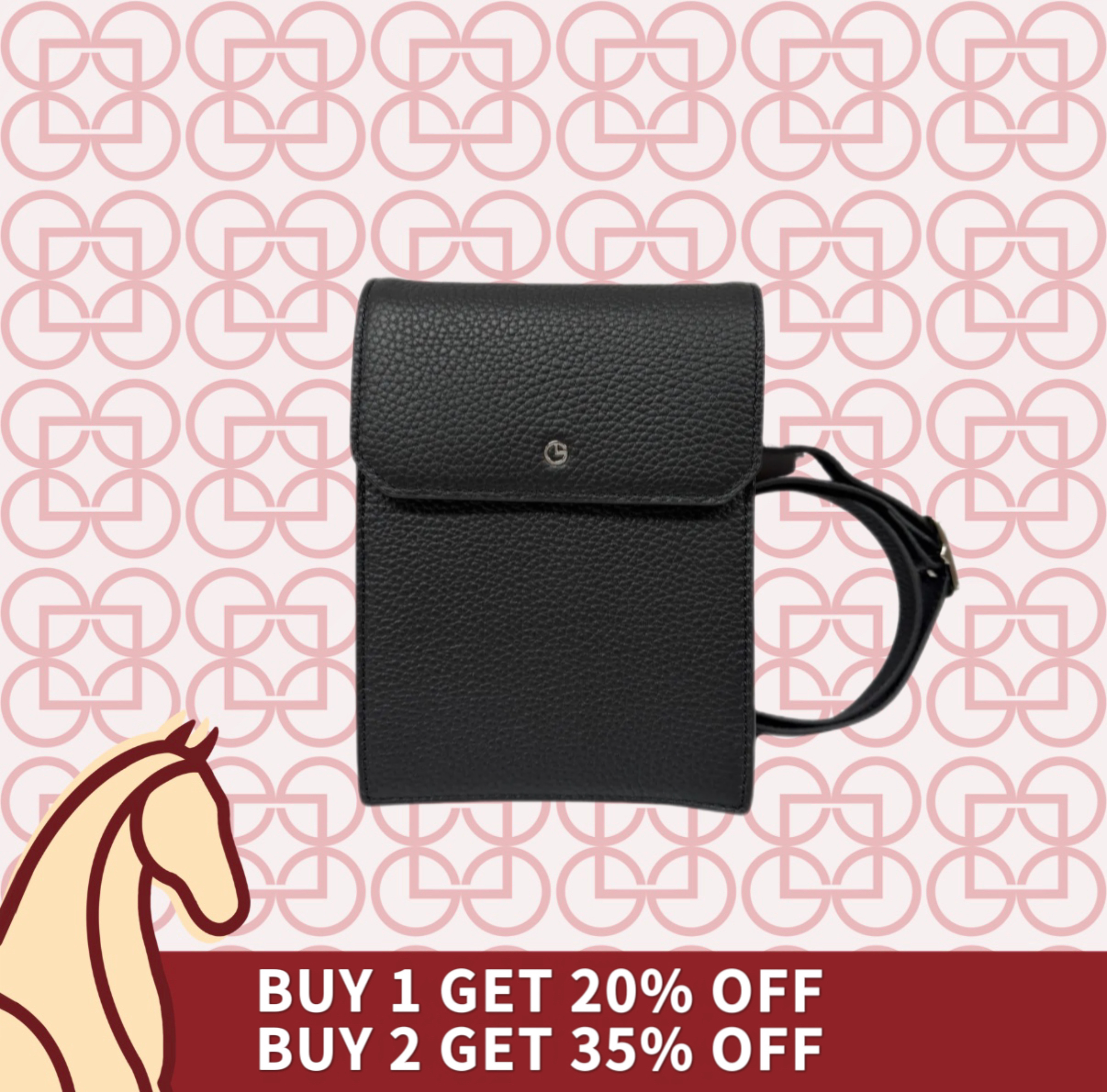 Goldlion Leather Handphone Sling Bag