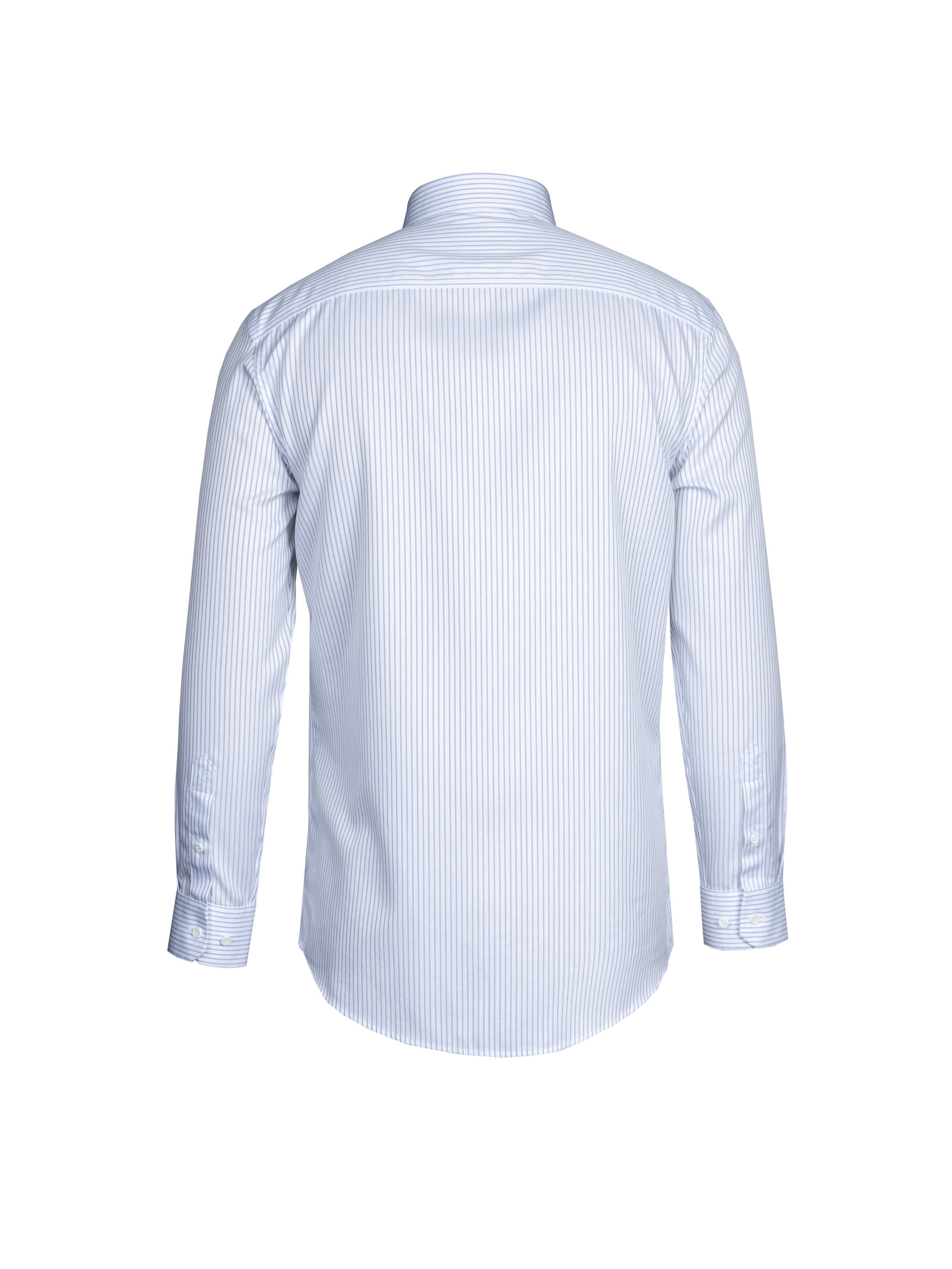 Goldlion Business Regular Fit 3D Wrinkle Free Long-Sleeved Shirt (White-Blue Stripe)