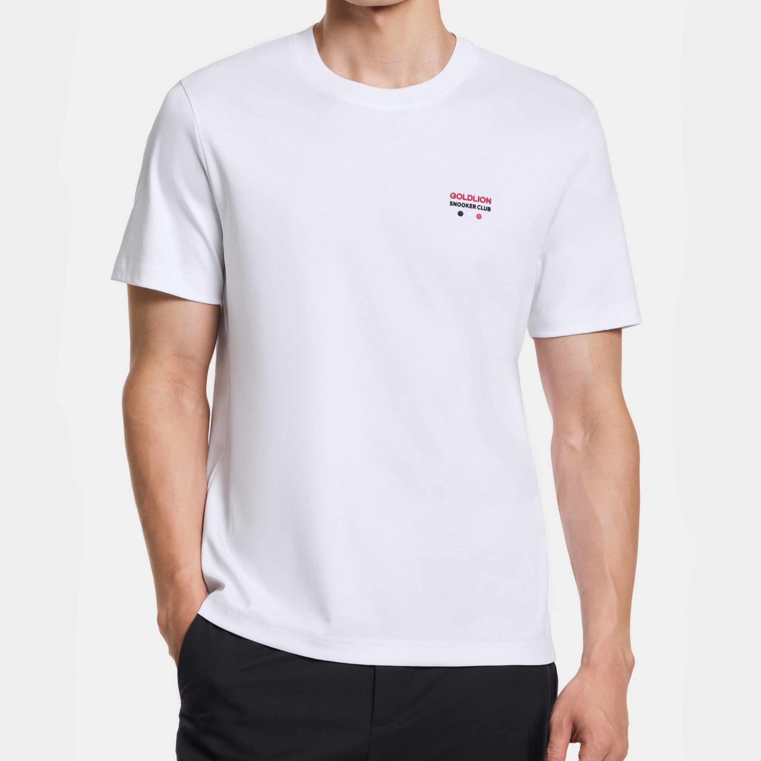 [Billiards Sports Series] Goldlion Men's Short-sleeve T-shirt Anti-stain Anti-wrinkle and Water-resistant Shirt White