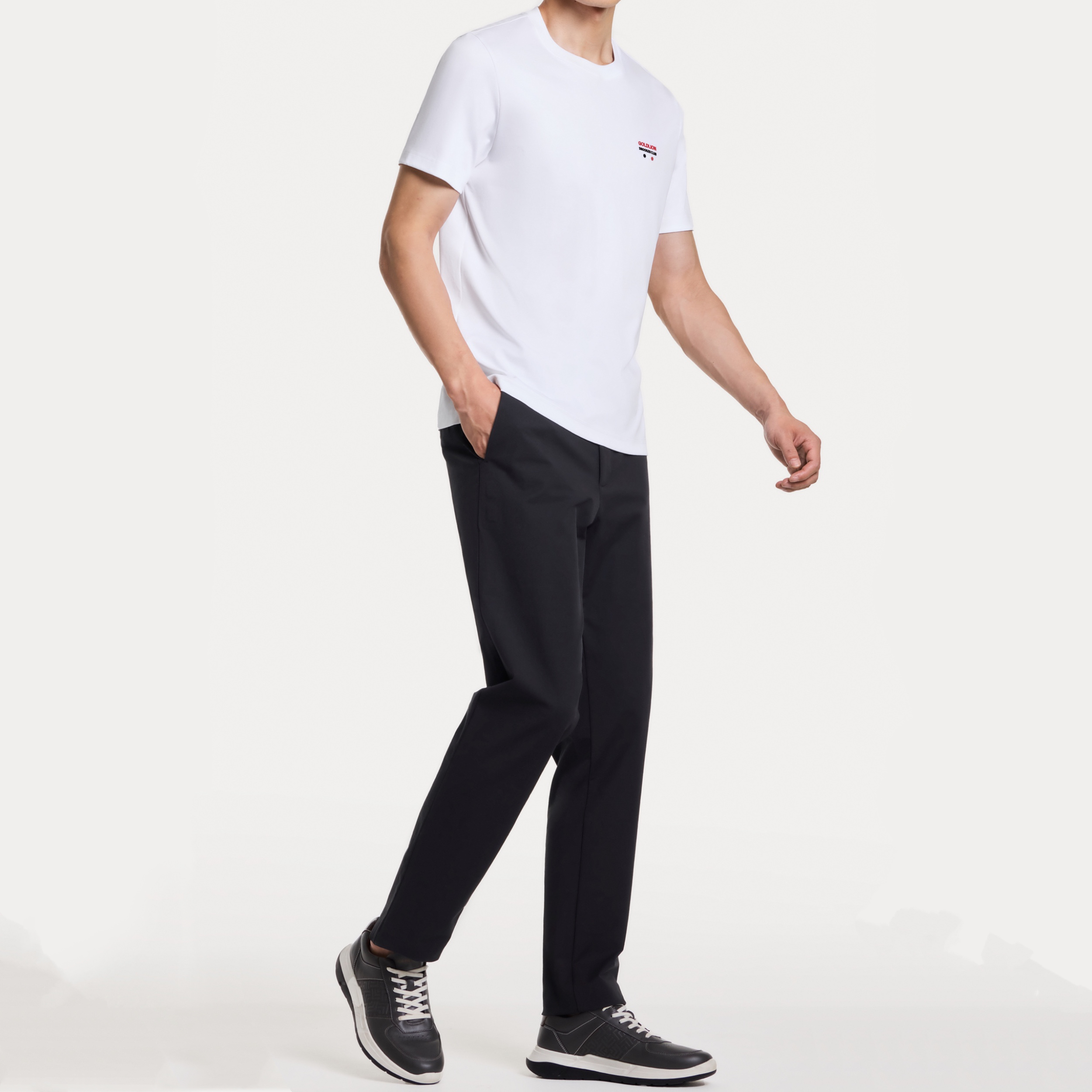 [Billiards Sports Series] Goldlion Men's Short-sleeve T-shirt Anti-stain Anti-wrinkle and Water-resistant Shirt White