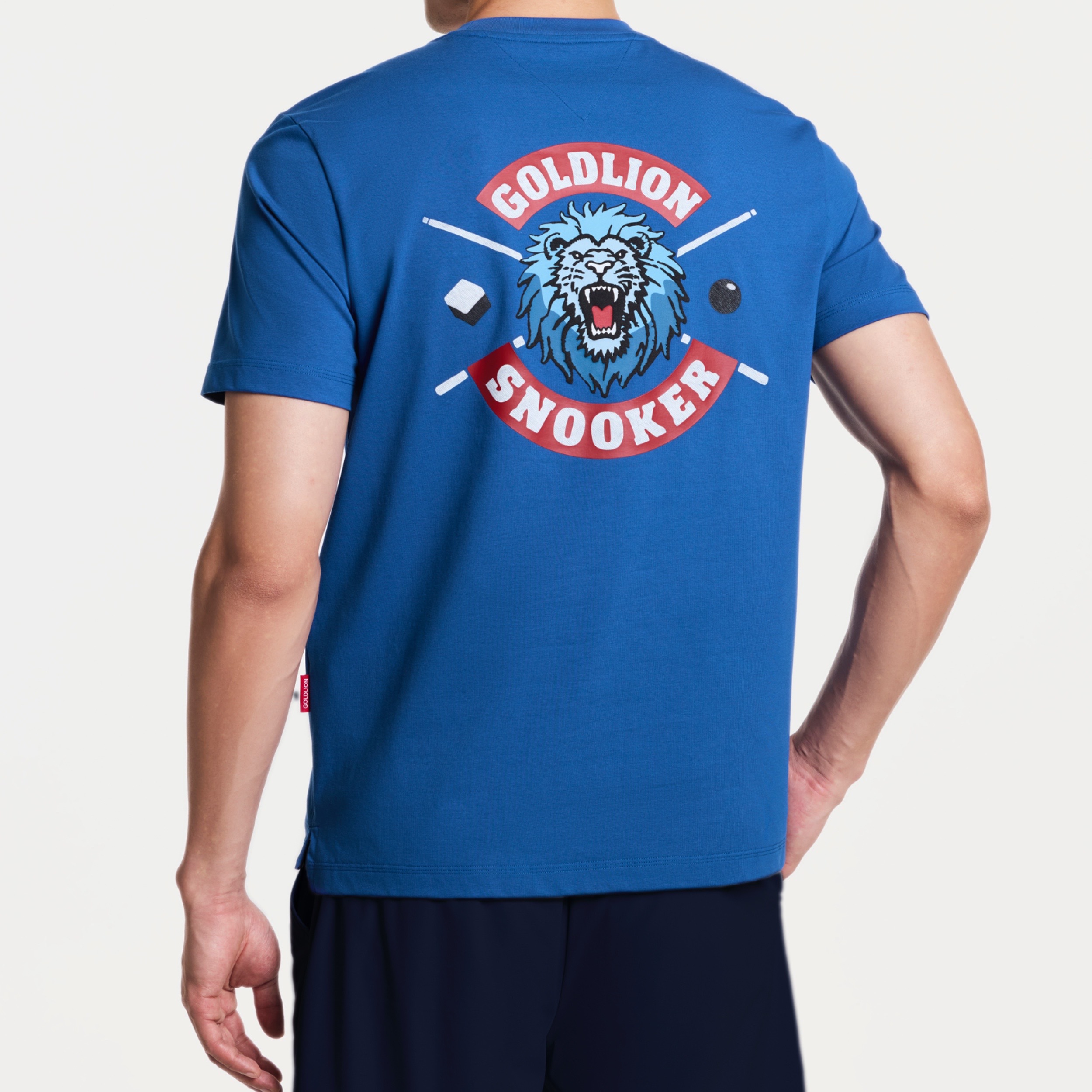 [Billiards Sports Series] Goldlion Men's Short-sleeve T-shirt Anti-stain Anti-wrinkle and Water-resistant Shirt Blue