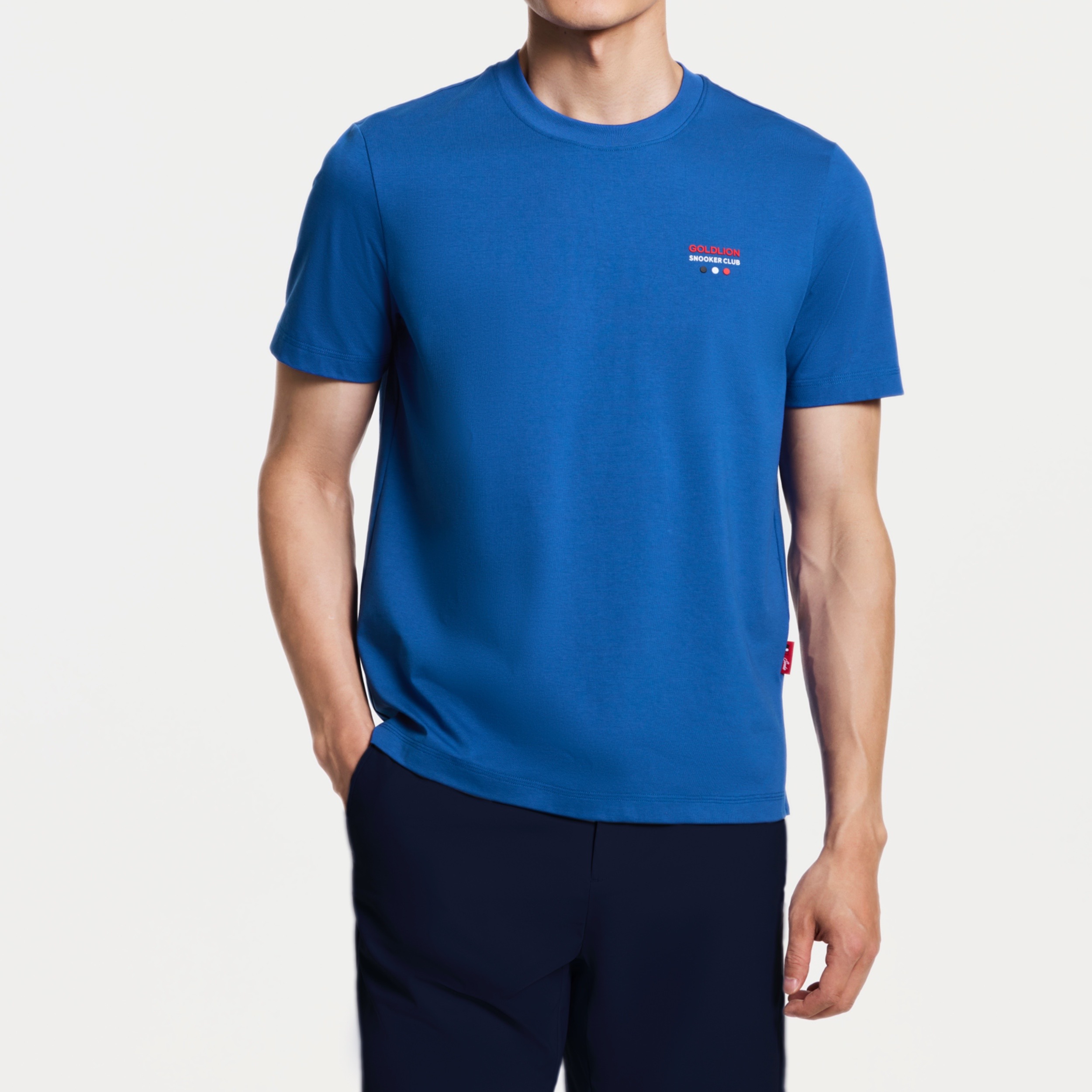 [Billiards Sports Series] Goldlion Men's Short-sleeve T-shirt Anti-stain Anti-wrinkle and Water-resistant Shirt Blue