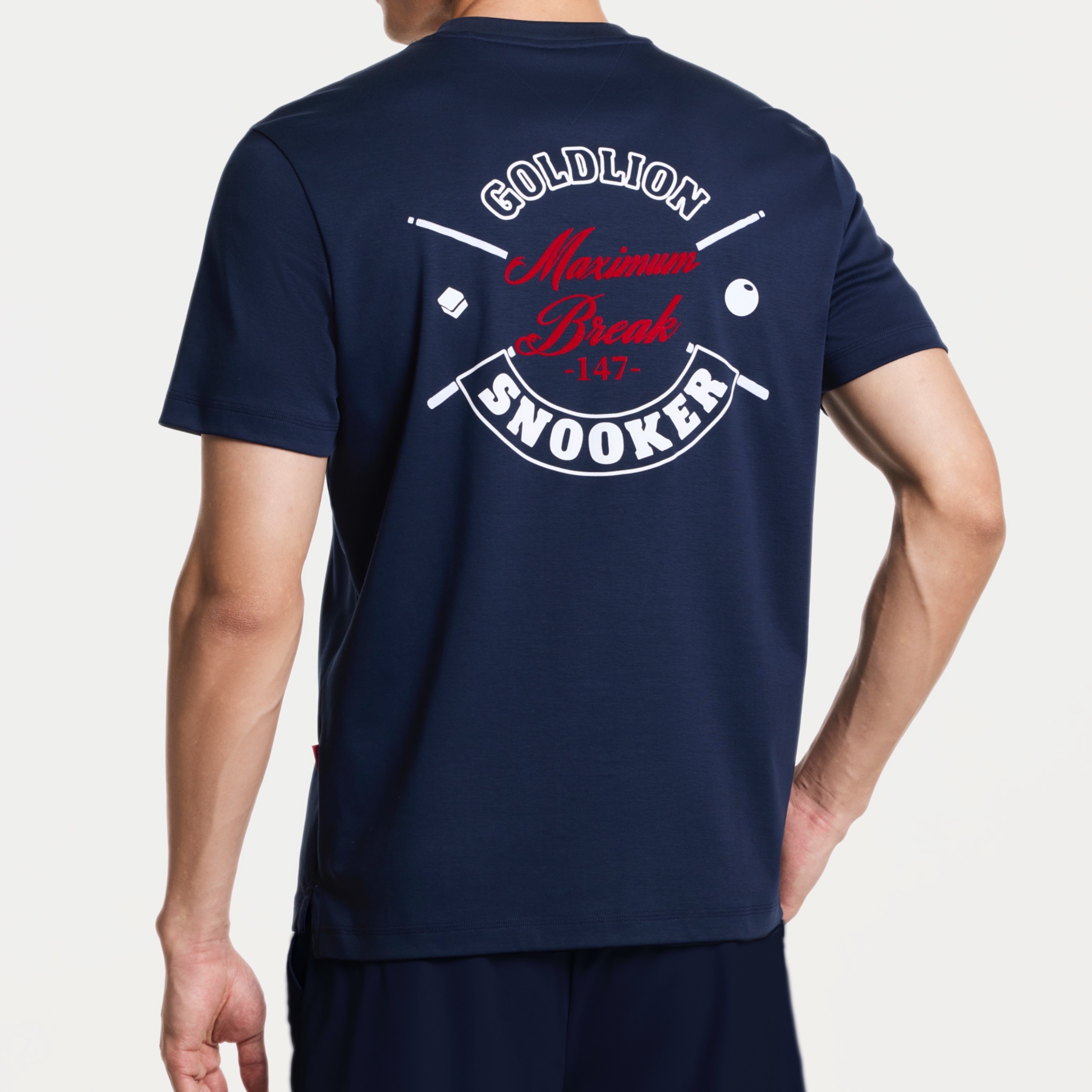 [Billiards Sports Series] Goldlion Men's Short-sleeve T-shirt Anti-stain Anti-wrinkle and Water-resistant Shirt Navy