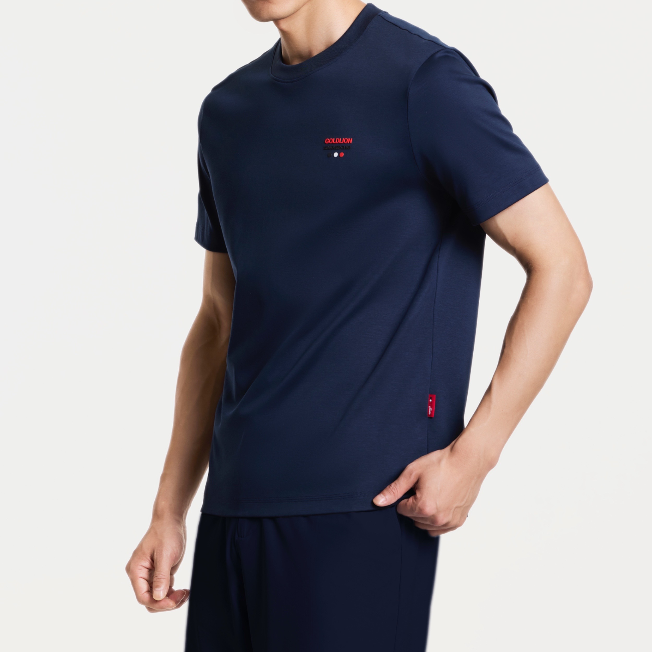 [Billiards Sports Series] Goldlion Men's Short-sleeve T-shirt Anti-stain Anti-wrinkle and Water-resistant Shirt Navy