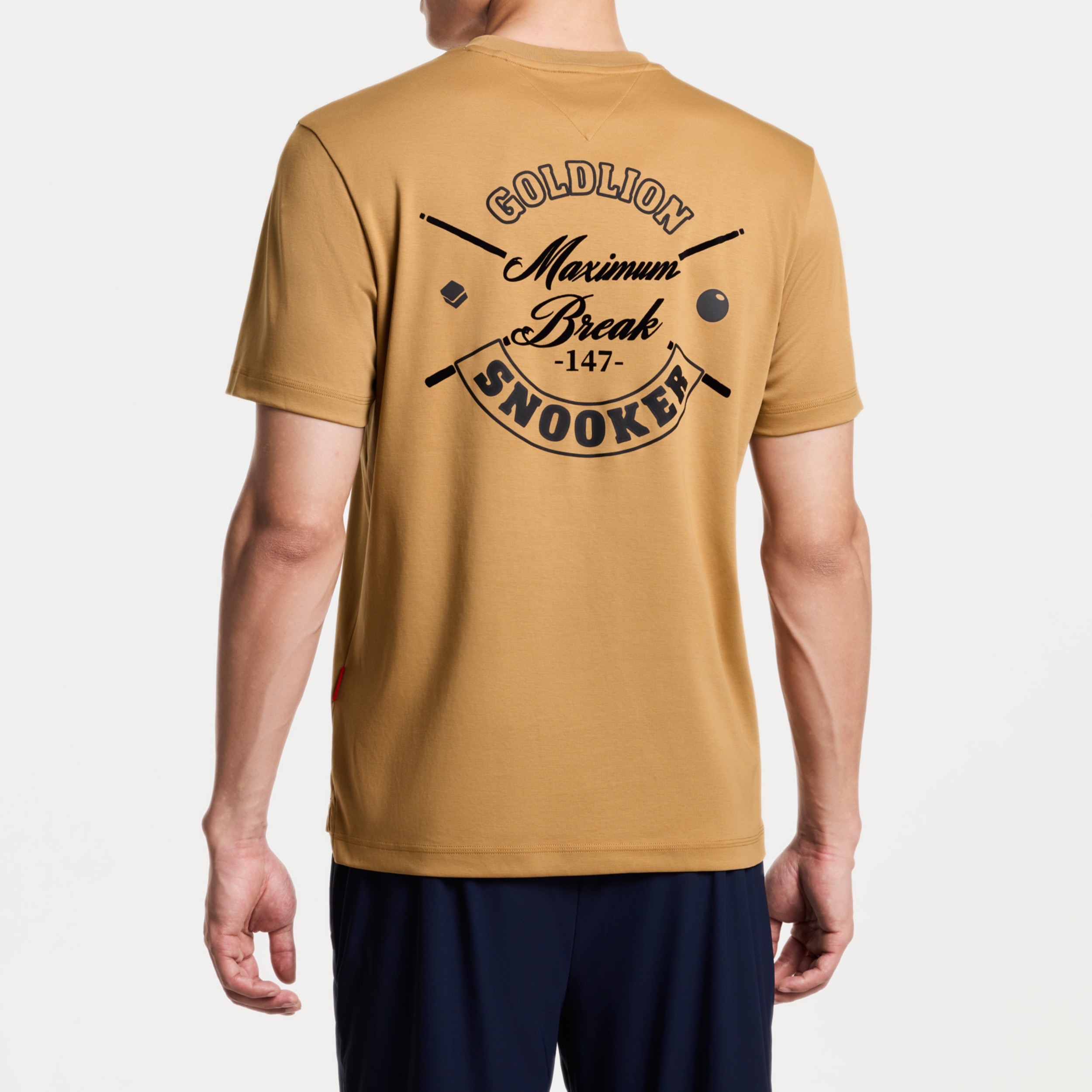 [Billiards Sports Series] Goldlion Men's Short-sleeve T-shirt Anti-stain Anti-wrinkle and Water-resistant Shirt Khaki