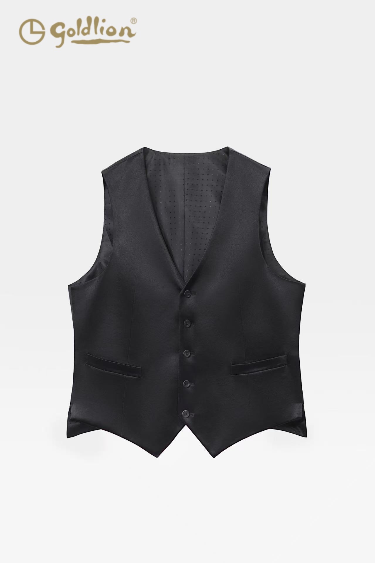 [Billiards Sports Series] Goldlion 2025 New Style Men's Suit Vest, Business Formal Outerwear Vest Black