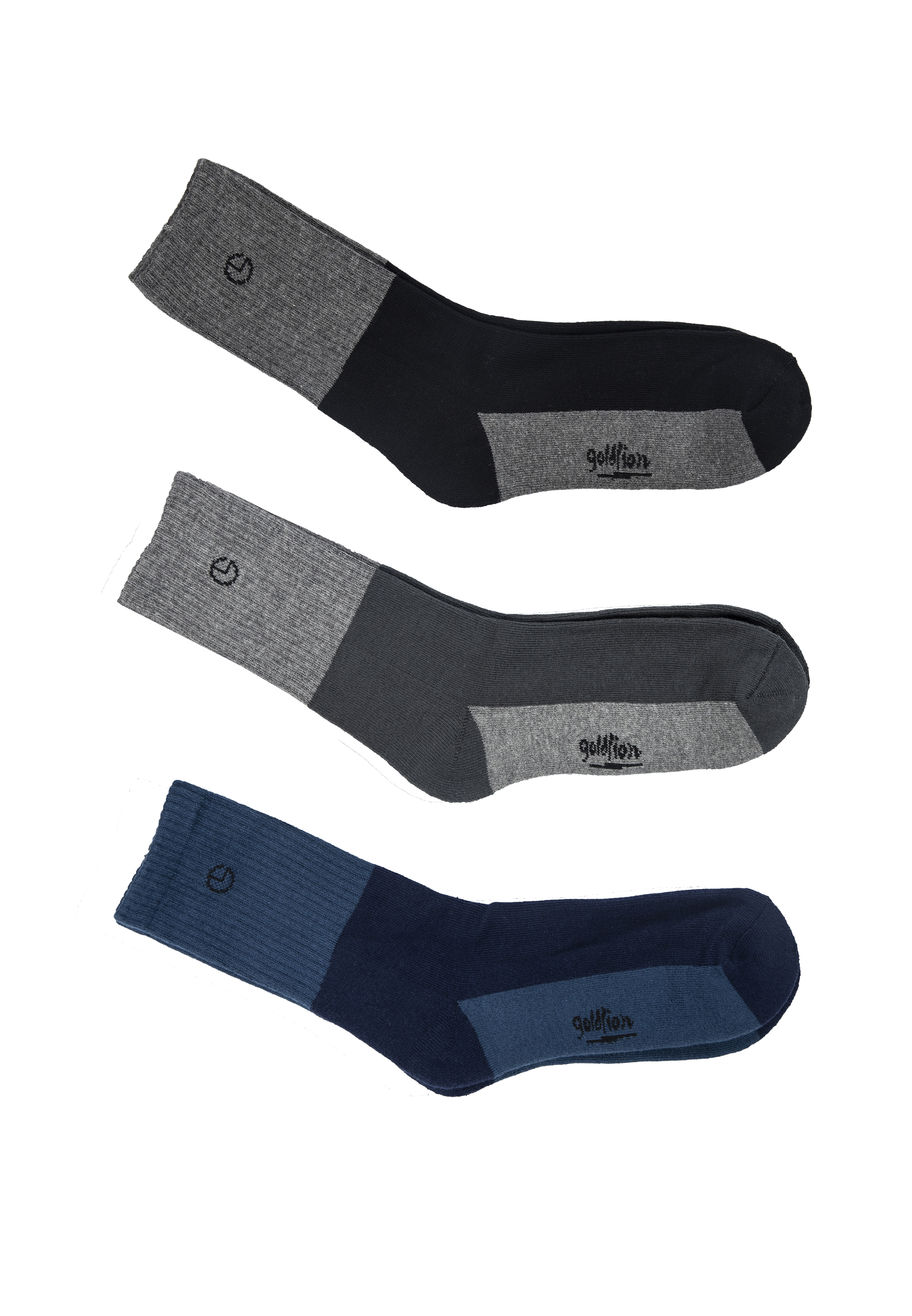 Goldlion Cotton Spandex Casual Full Length Socks (3-piece pack)