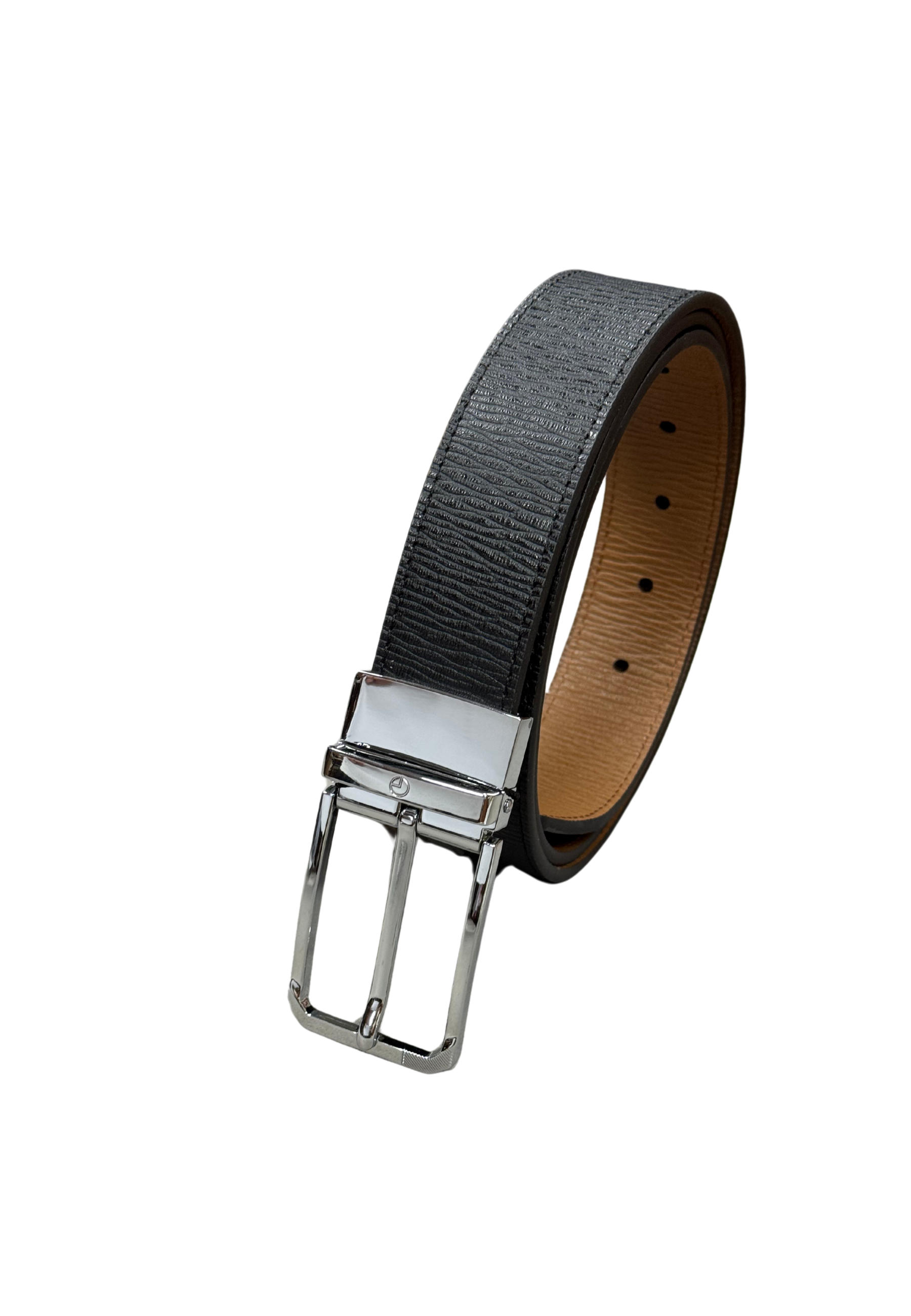 Goldlion Reversible Genuine Leather Pin Belt (Black/Brown)