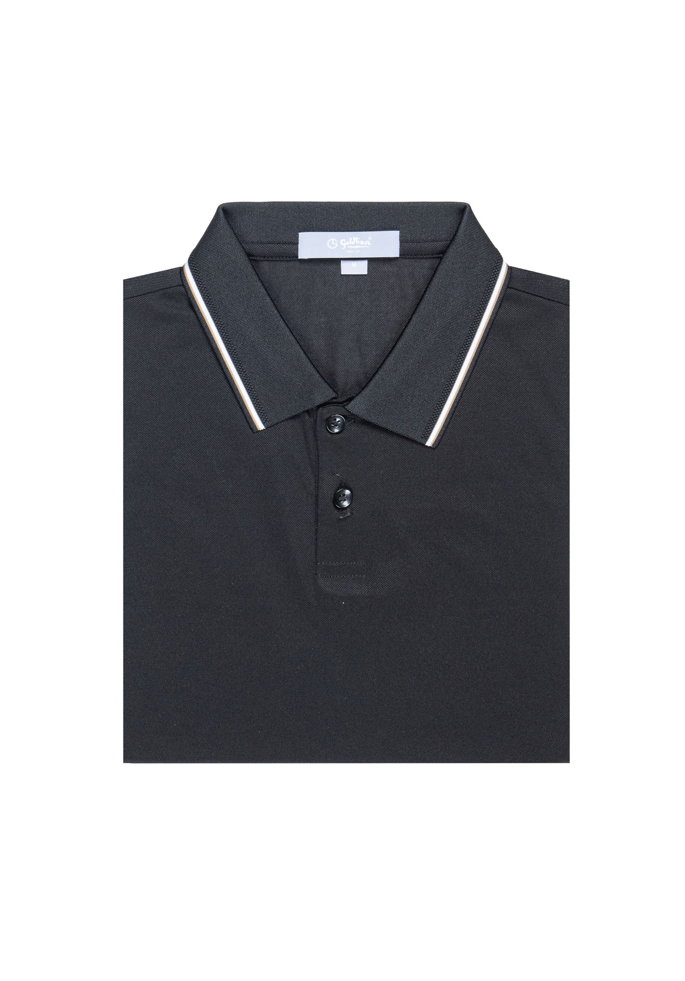 [Copy]Goldlion Trim Fit Short-Sleeved Mercerized Cotton Polo (Black)