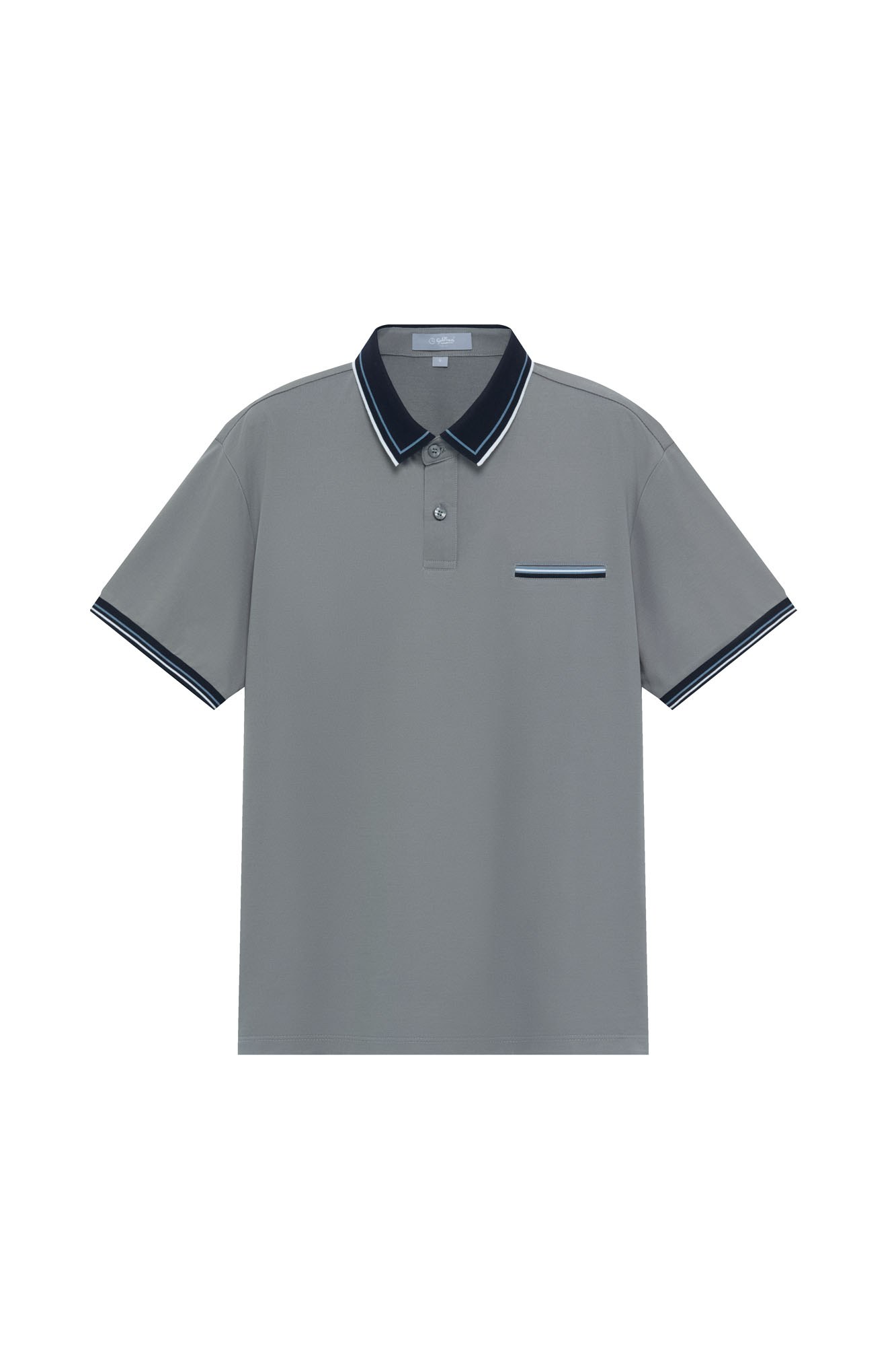Goldlion Trim Fit Short-Sleeved Mercerized Cotton Silk Polo (Grey)