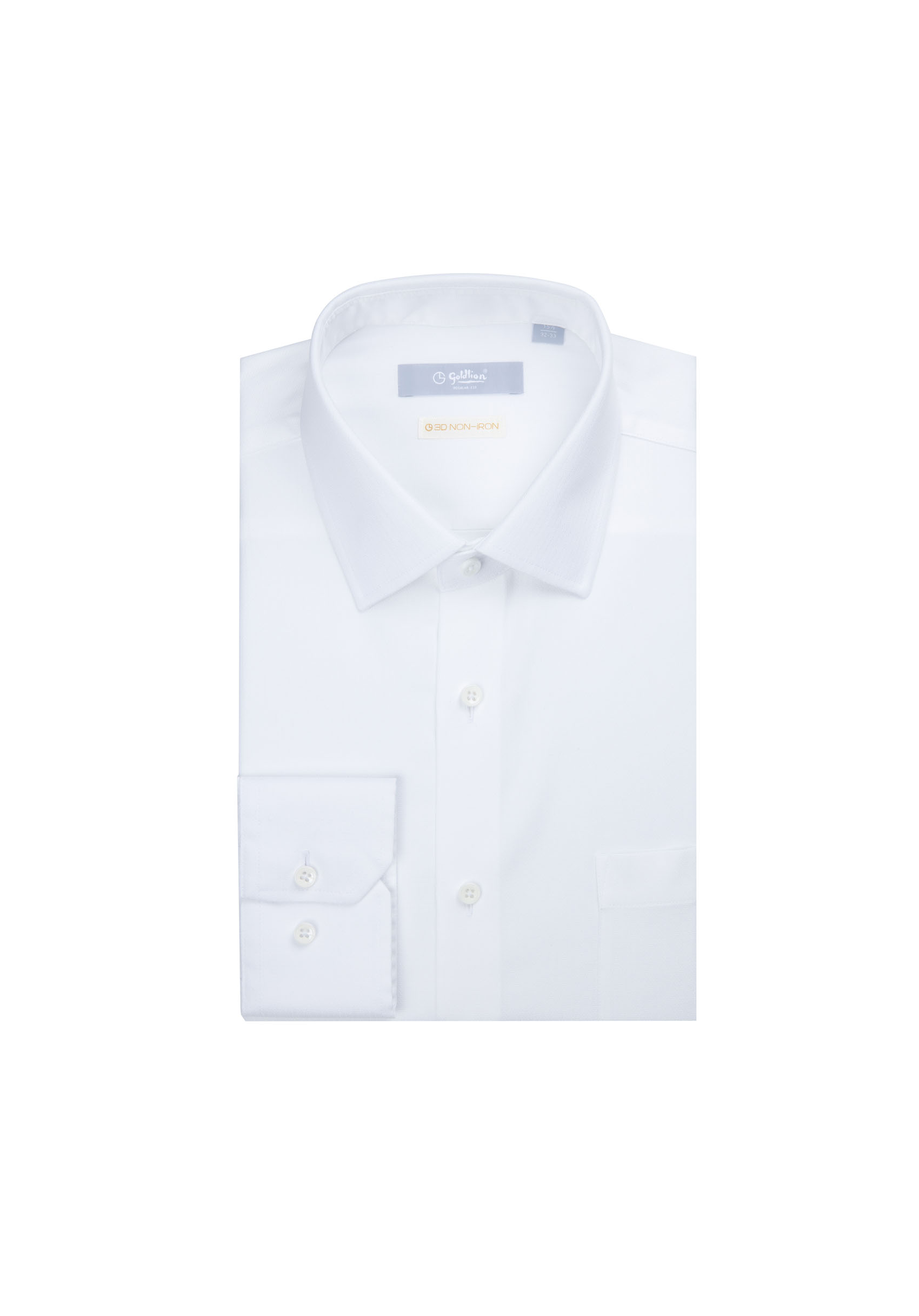Goldlion Business Regular Fit 3D Silk+ Wrinkle Free Long-Sleeved Shirt (White)