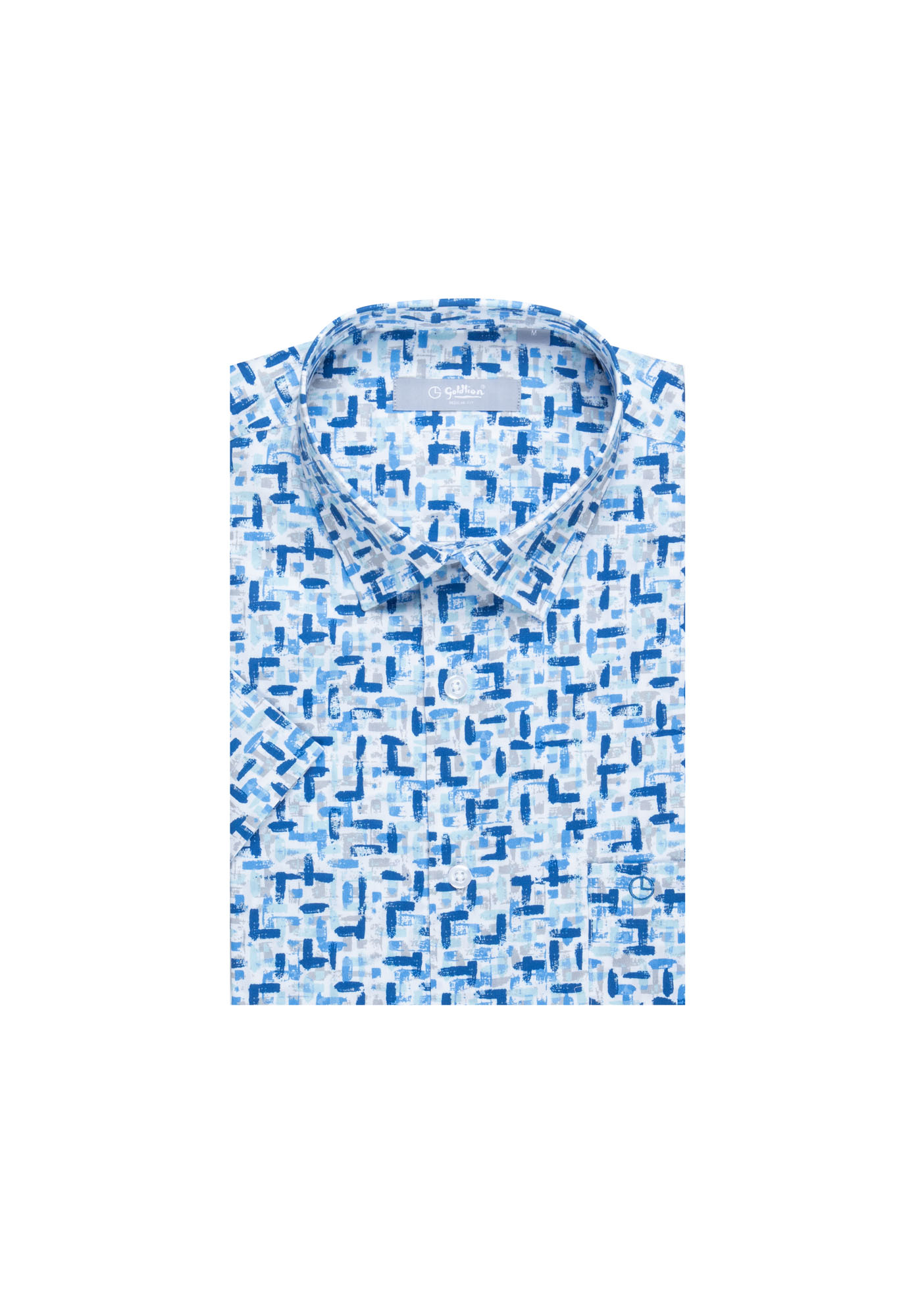 Goldlion Casual Regular Fit Cotton Blend Short-Sleeved Shirt